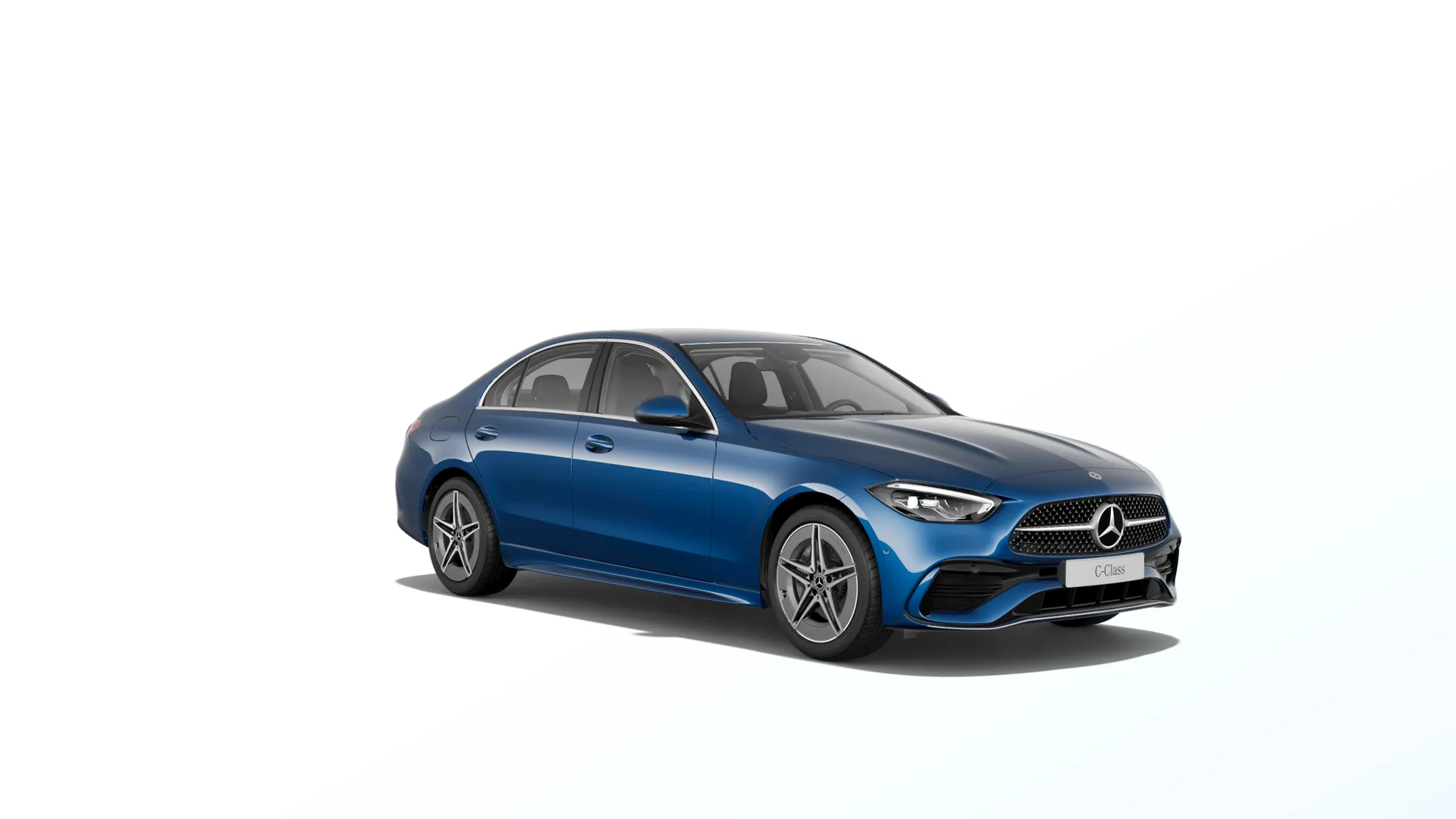 Třída C sedan (W206), Linie AMG interiér, Metalická modrá spectral, front