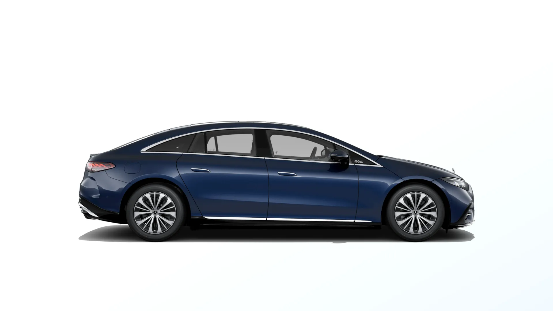 EQS sedan (V297-fl), Linie Electric Art exteriér, Metalická modrá nautic, side