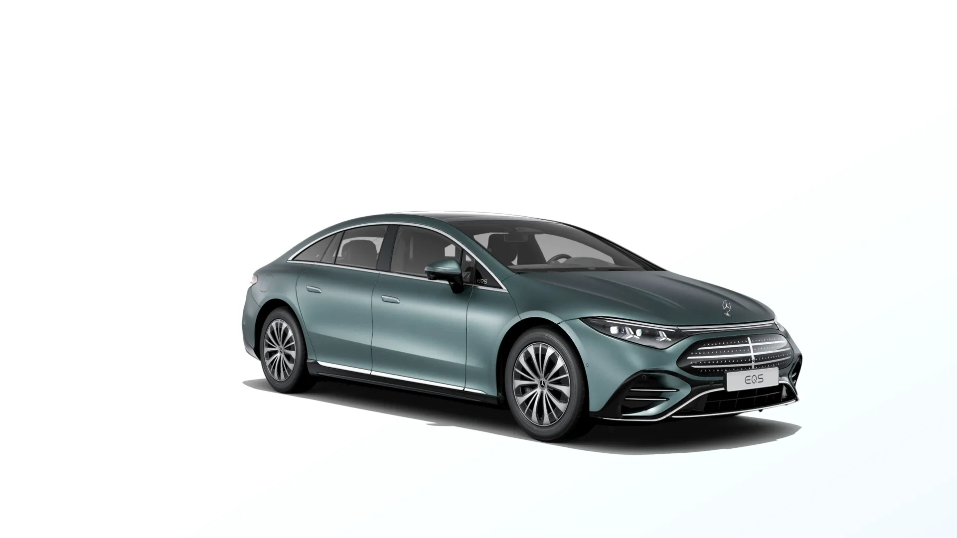 EQS sedan (V297-fl), Linie Electric Art exteriér, Magno stříbrná verde MANUFAKTUR, front