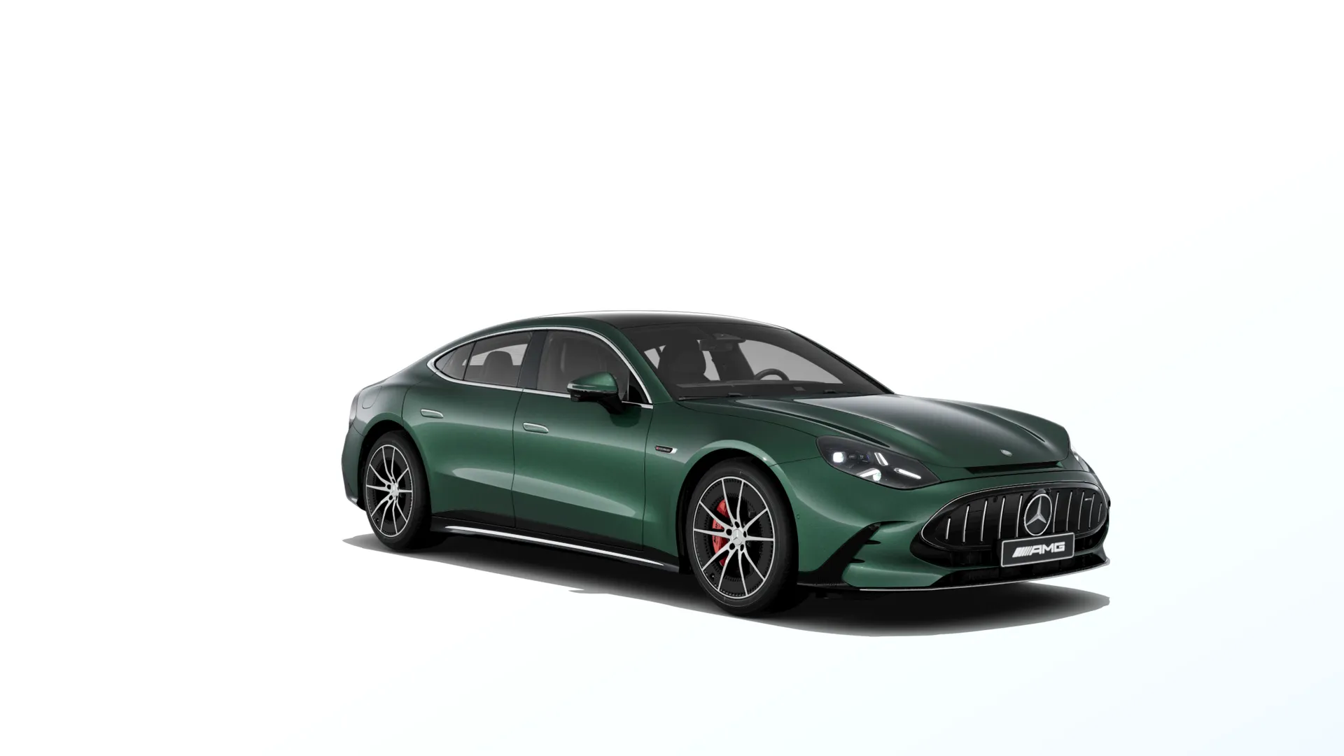 Mercedes-AMG GT čtyřdveřové kupé (C590), Základní provedení, Metalická tmavě zelená Ireland MANUFAKTUR exclusive, front