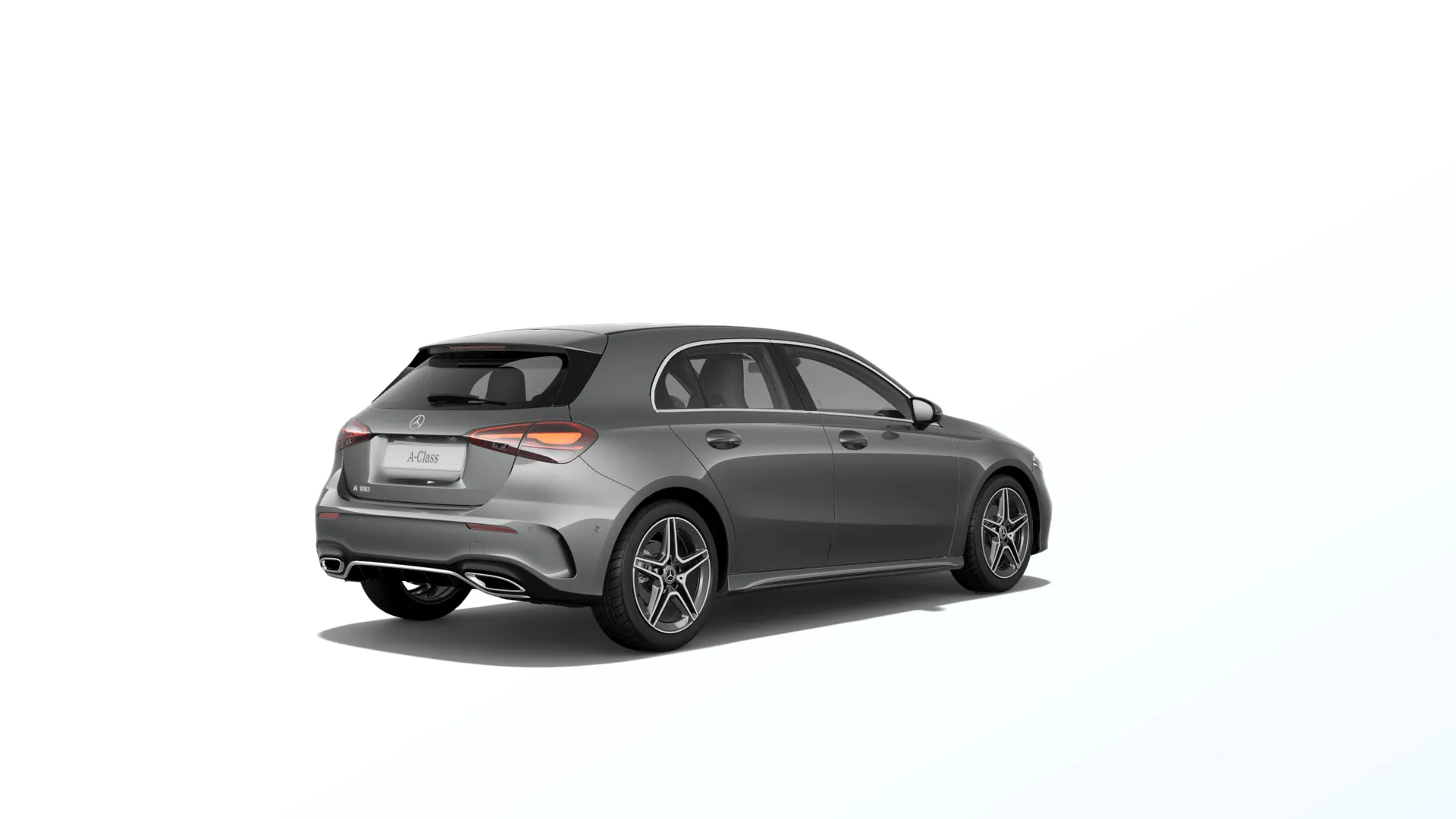 Třída A hatchback (W177-fl), Linie AMG, Metalická šedá mountain, rear