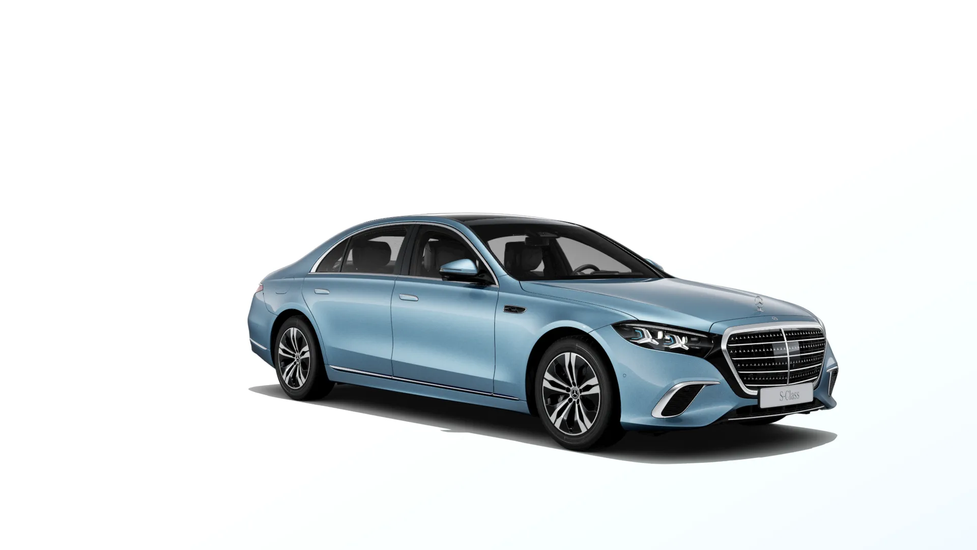 Třída S prodloužená limuzína (V223-fl), Základní provedení, Metalická modrá indicolite MANUFAKTUR exclusive, front
