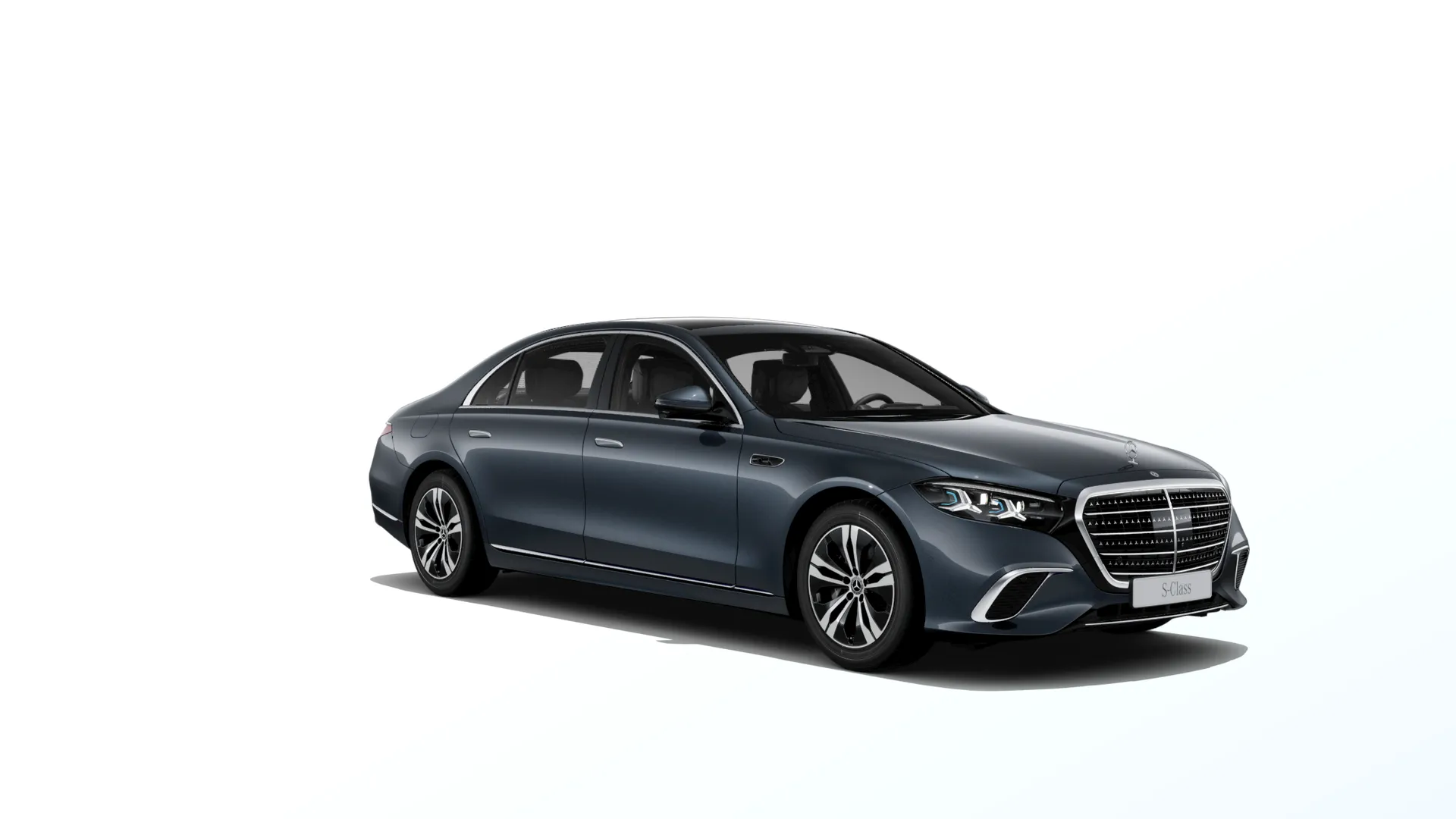 Třída S prodloužená limuzína (V223-fl), Základní provedení, Metalická modrá anthracite MANUFAKTUR exclusive, front