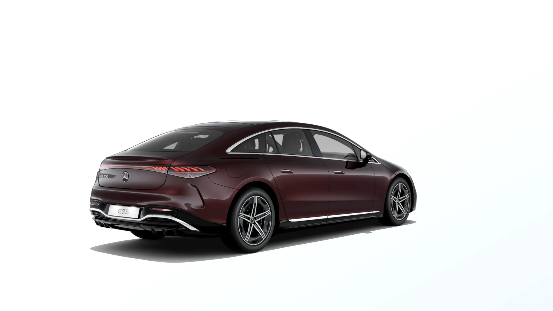 EQS sedan (V297-fl), Linie AMG exteriér, Metalická červená rubellite MANUFAKTUR, rear