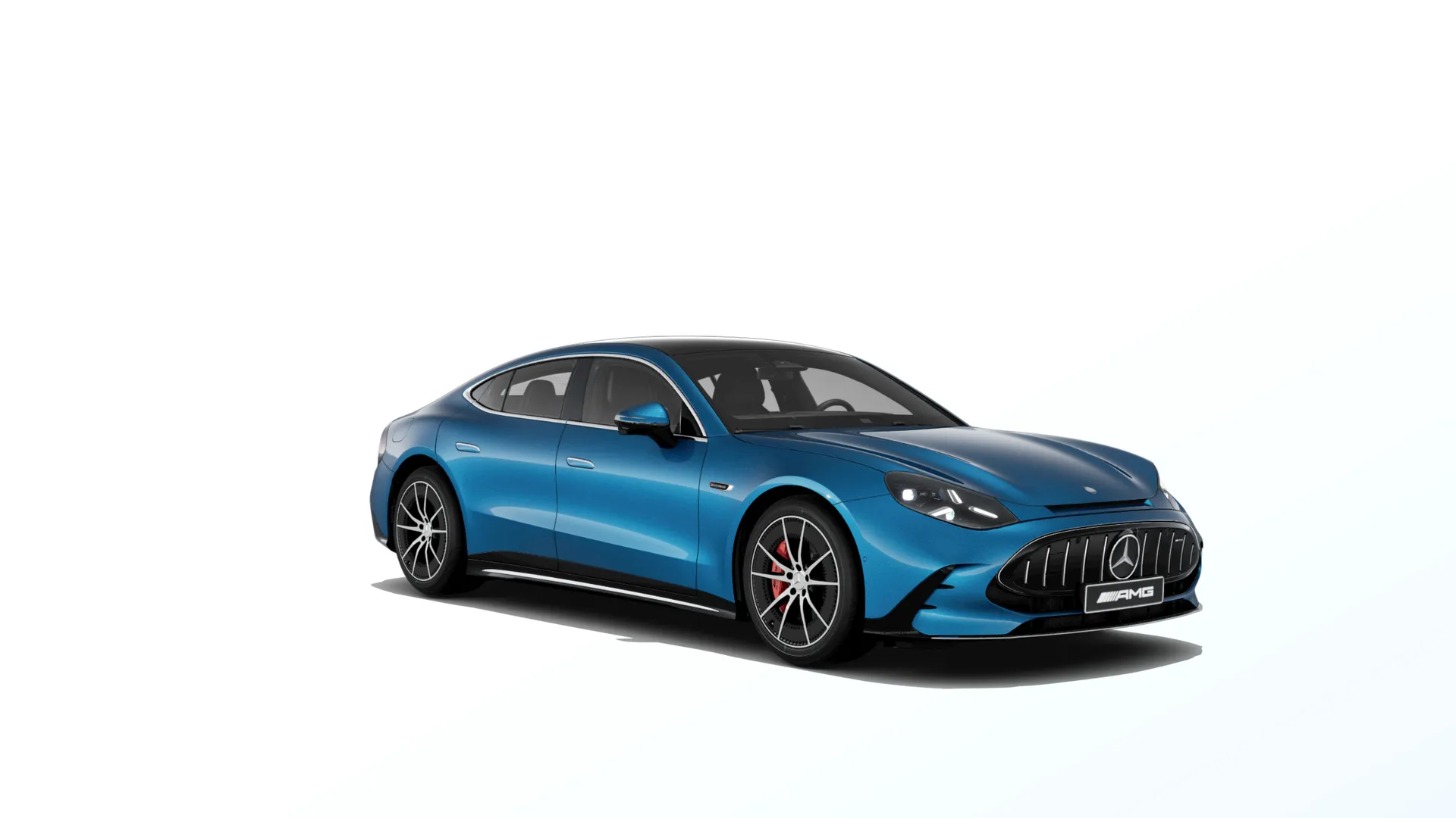 Mercedes-AMG GT čtyřdveřové kupé (C590), Základní provedení, Metalická modrá south seas MANUFAKTUR exclusive, front