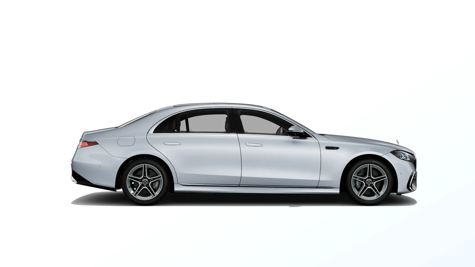 Třída S prodloužená limuzína (V223-fl), Linie AMG, Metalická stříbrná high-tech, side