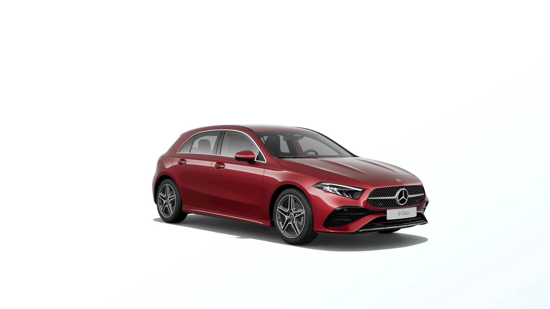Třída A hatchback (W177-fl), Linie AMG, Metalická červená patagonia MANUFAKTUR, front