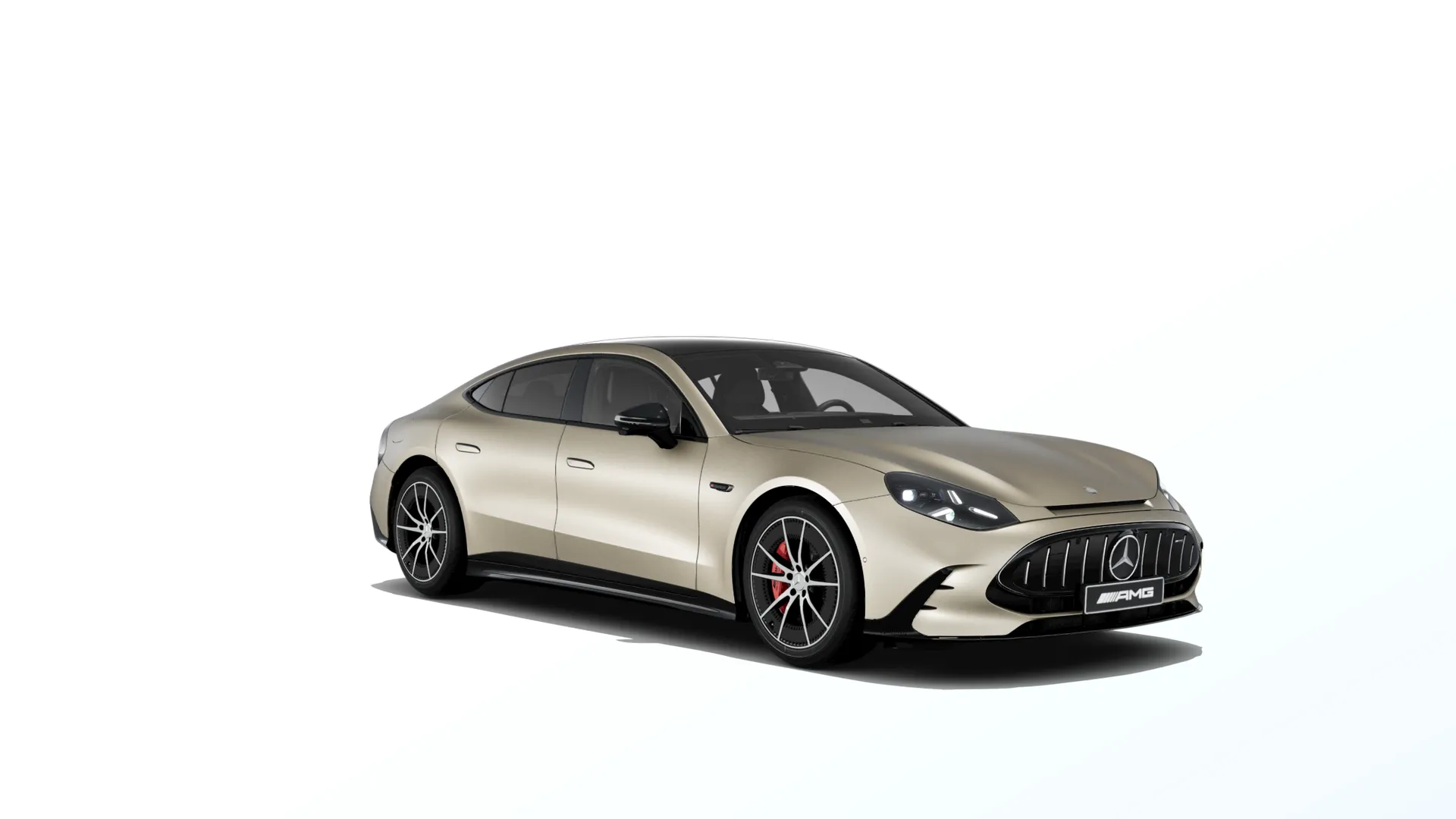 Mercedes-AMG GT čtyřdveřové kupé (C590), Sada AMG Night, Magno zlatá Kalahari MANUFAKTUR exclusive, front