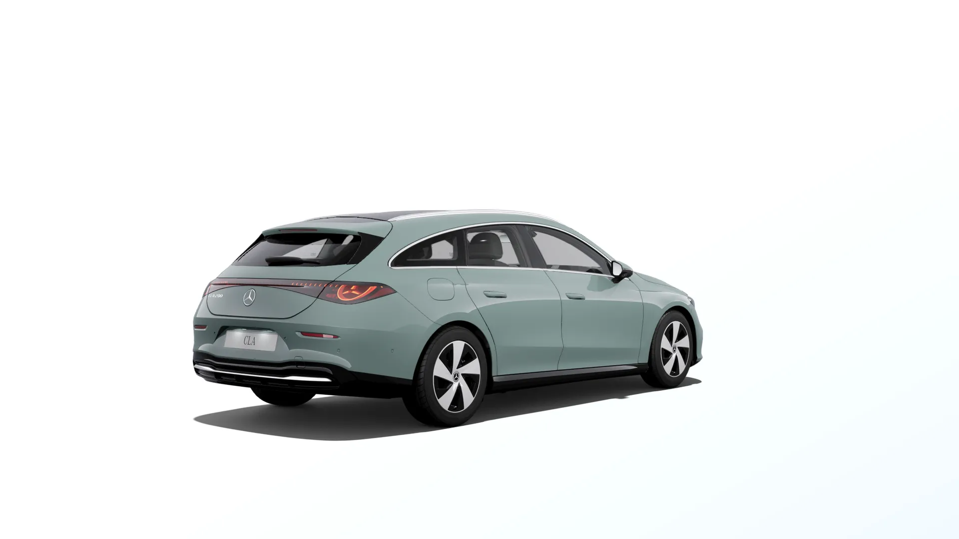 CLA Shooting Brake (X174), Linie Progressive, Nemetalická zelená aqua-mint, rear