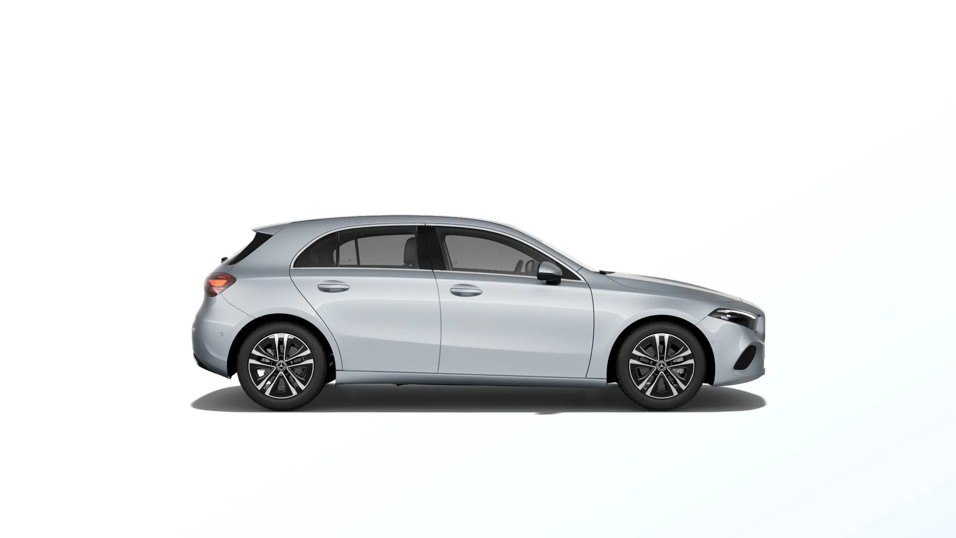 Třída A hatchback (W177-fl), Linie Progressive, Metalická stříbrná high-tech, side