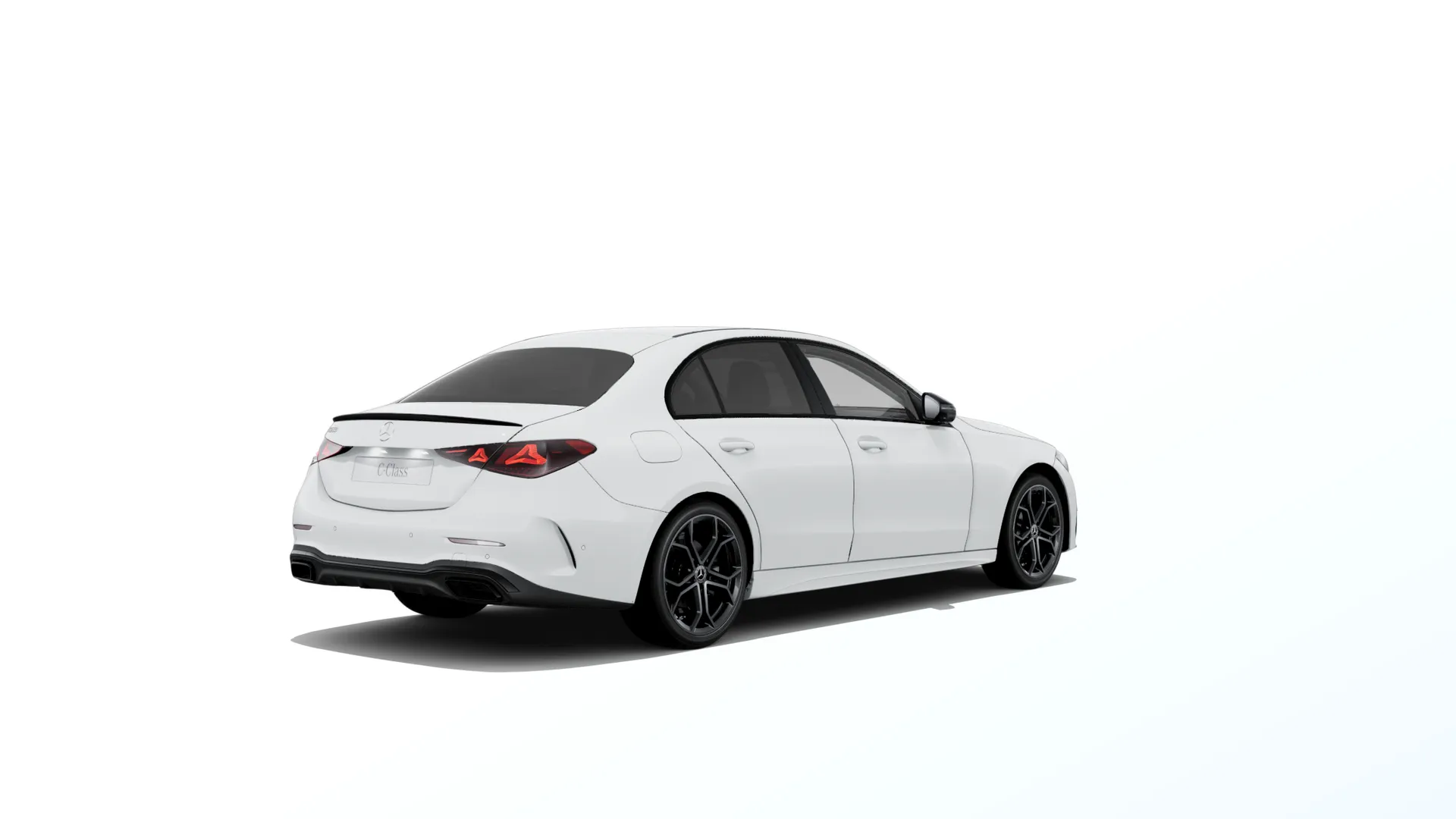 Třída C sedan (W206-fl), Linie AMG Plus, Nemetalická bílá polar, rear