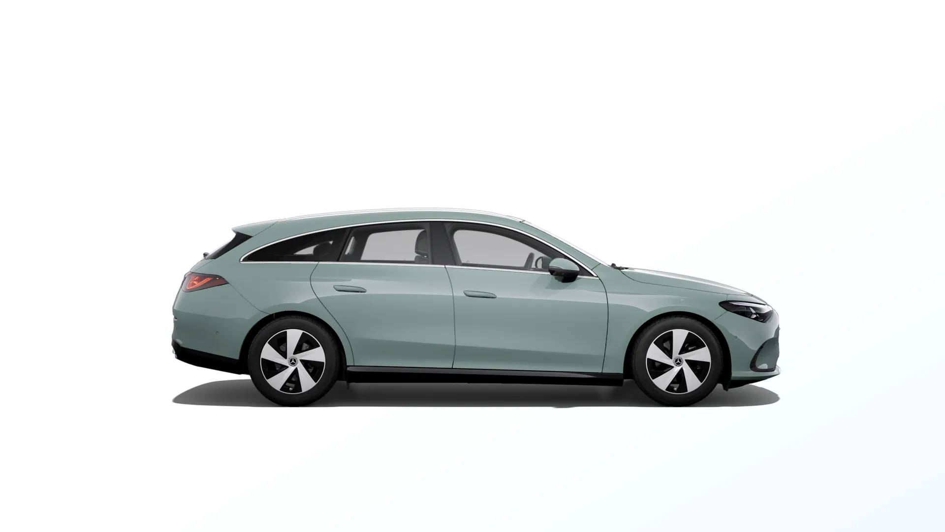 CLA Shooting Brake (X178), Linie Progressive, Nemetalická zelená aqua-mint, side