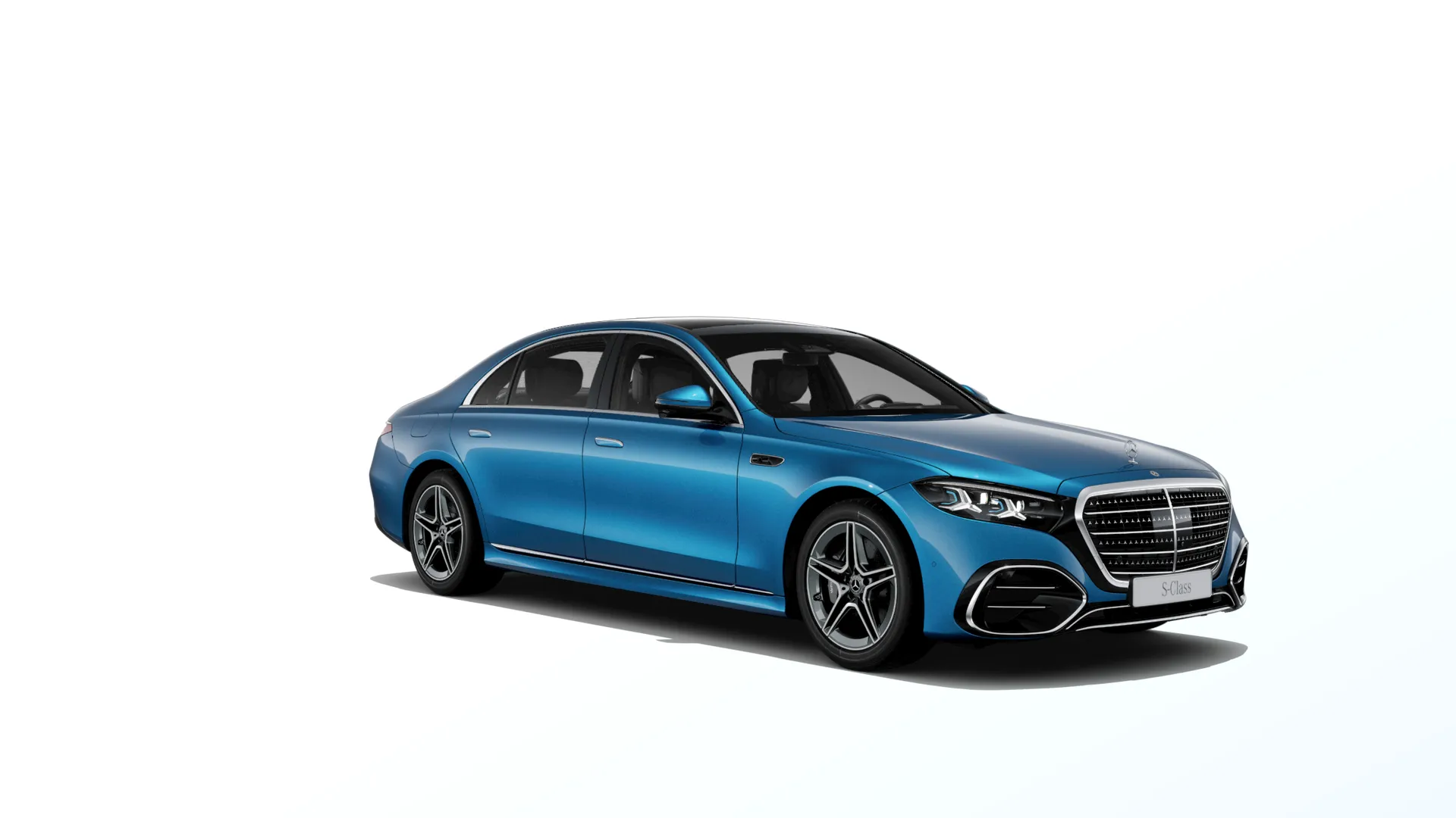 Třída S prodloužená limuzína (V223-fl), Linie AMG, Metalická modrá south seas MANUFAKTUR exclusive, front