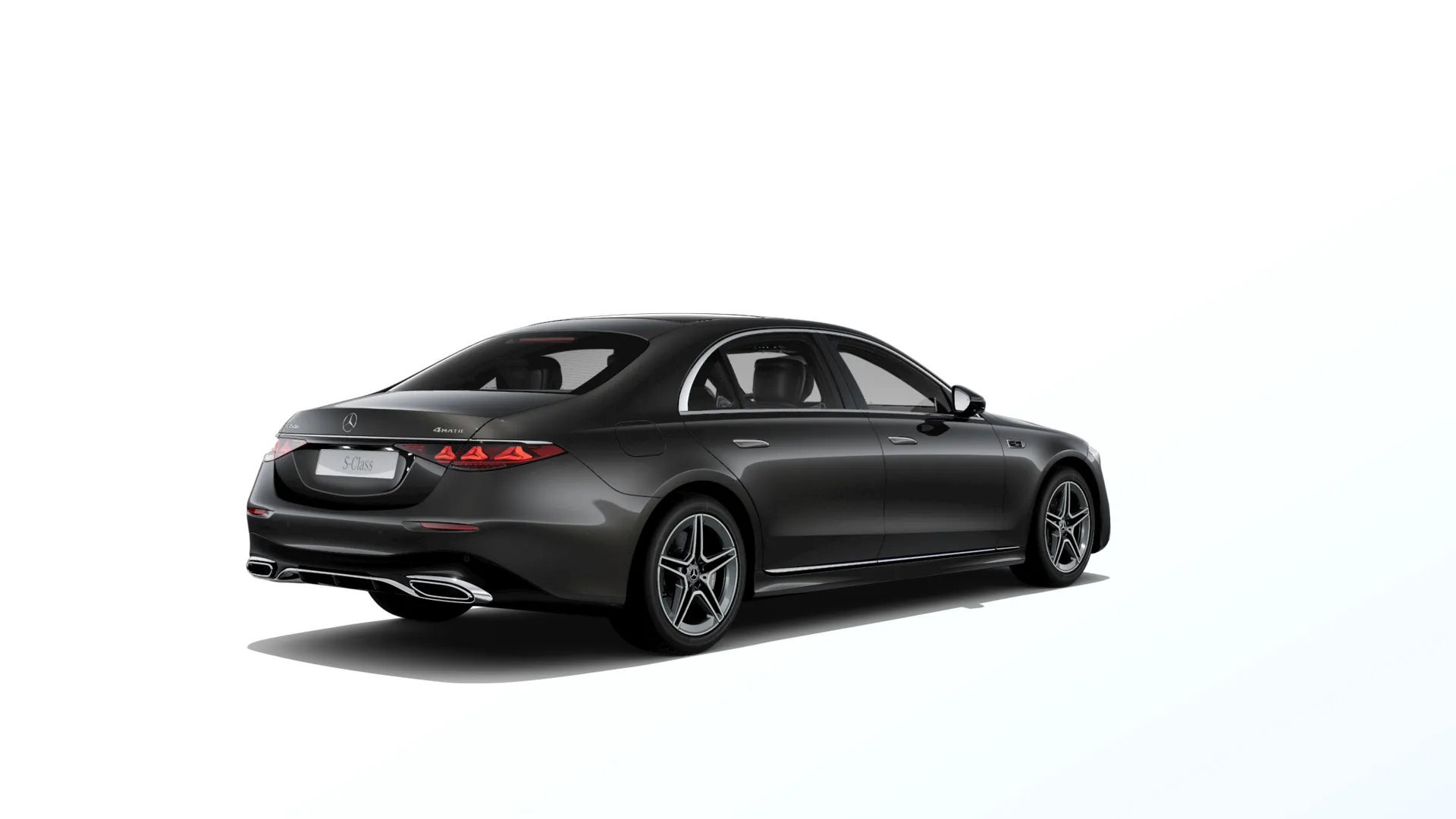 Třída S prodloužená limuzína (V223-fl), Linie AMG, Metalická černá mocha MANUFAKTUR exclusive, rear