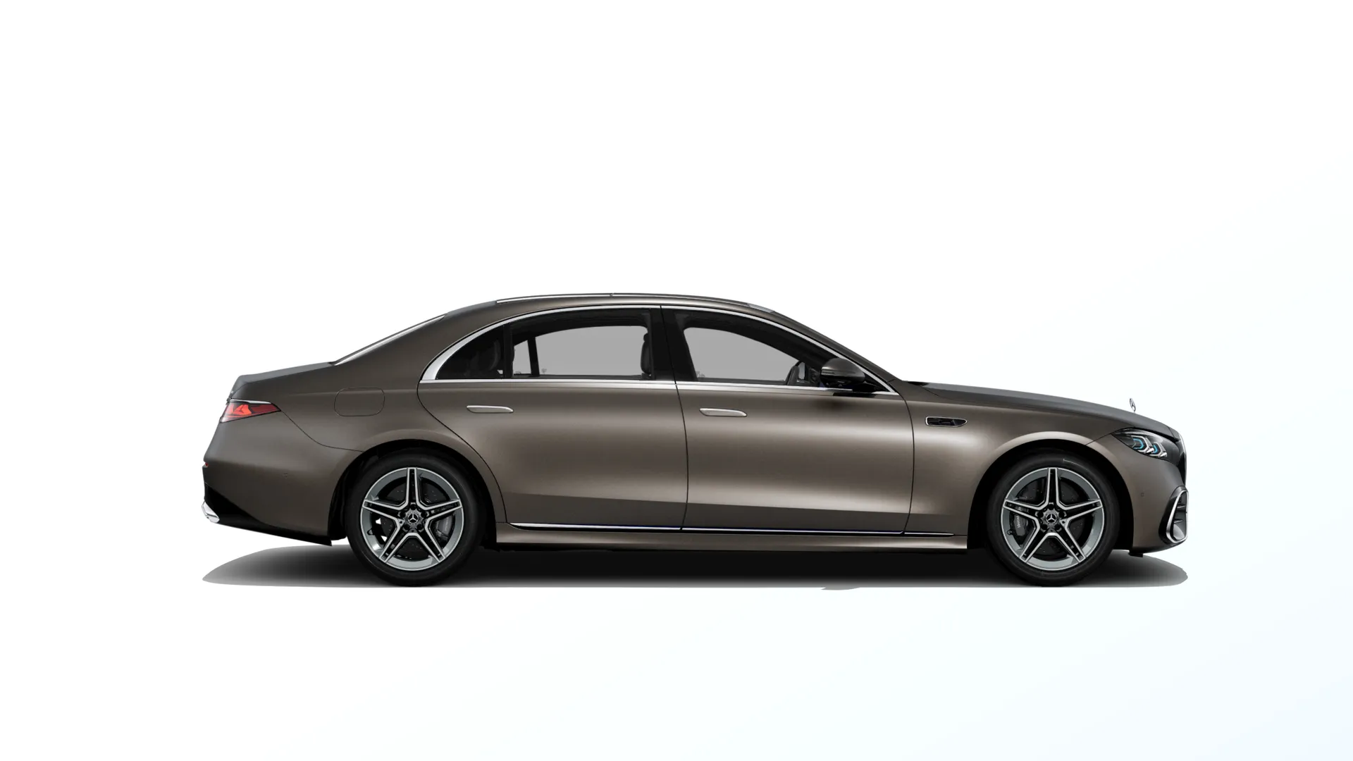 Třída S prodloužená limuzína (V223-fl), Linie AMG, Magno hnědá citrine MANUFAKTUR exclusive, side
