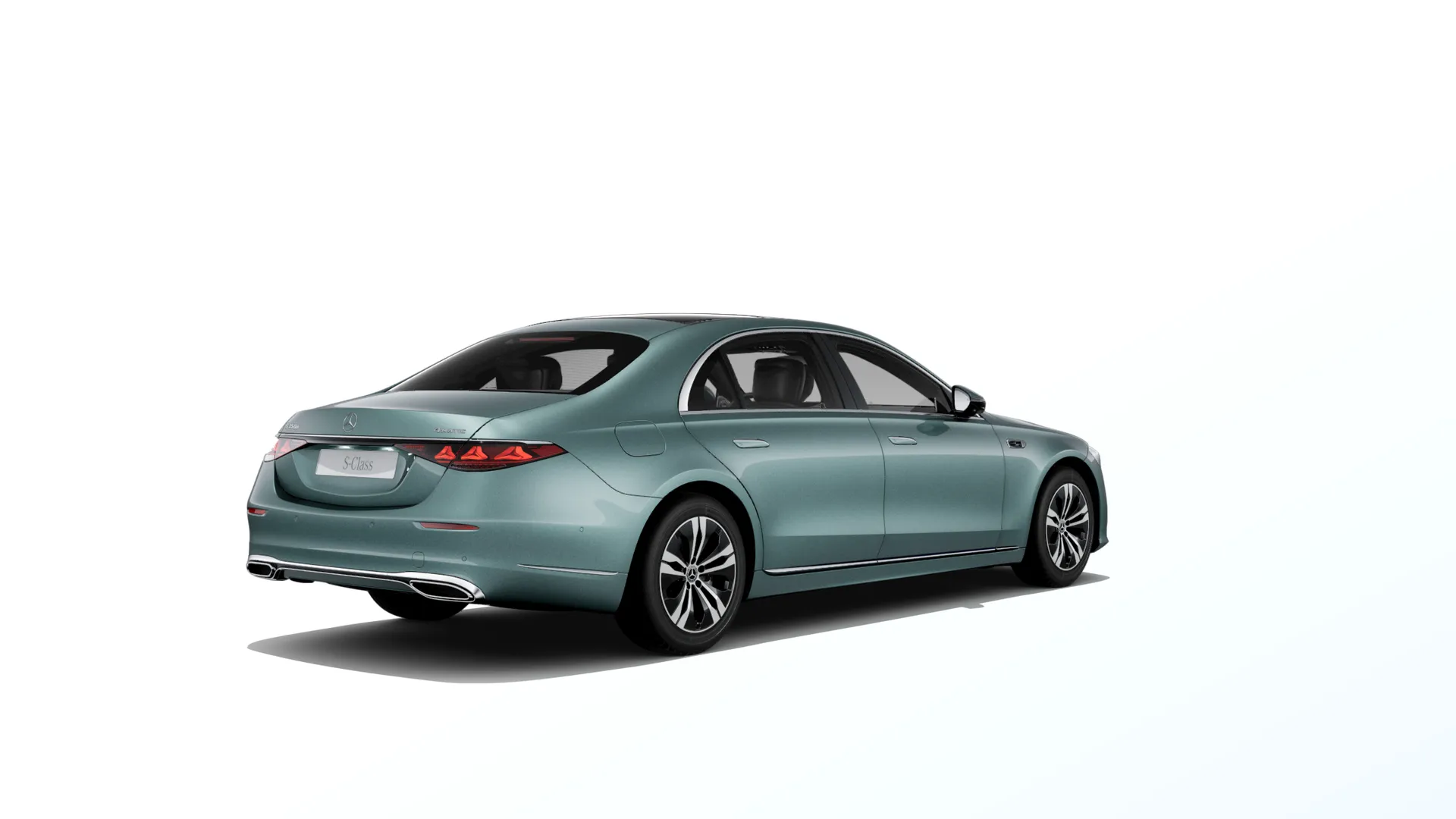 Třída S prodloužená limuzína (V223-fl), Základní provedení, Metalická stříbrná verde, rear