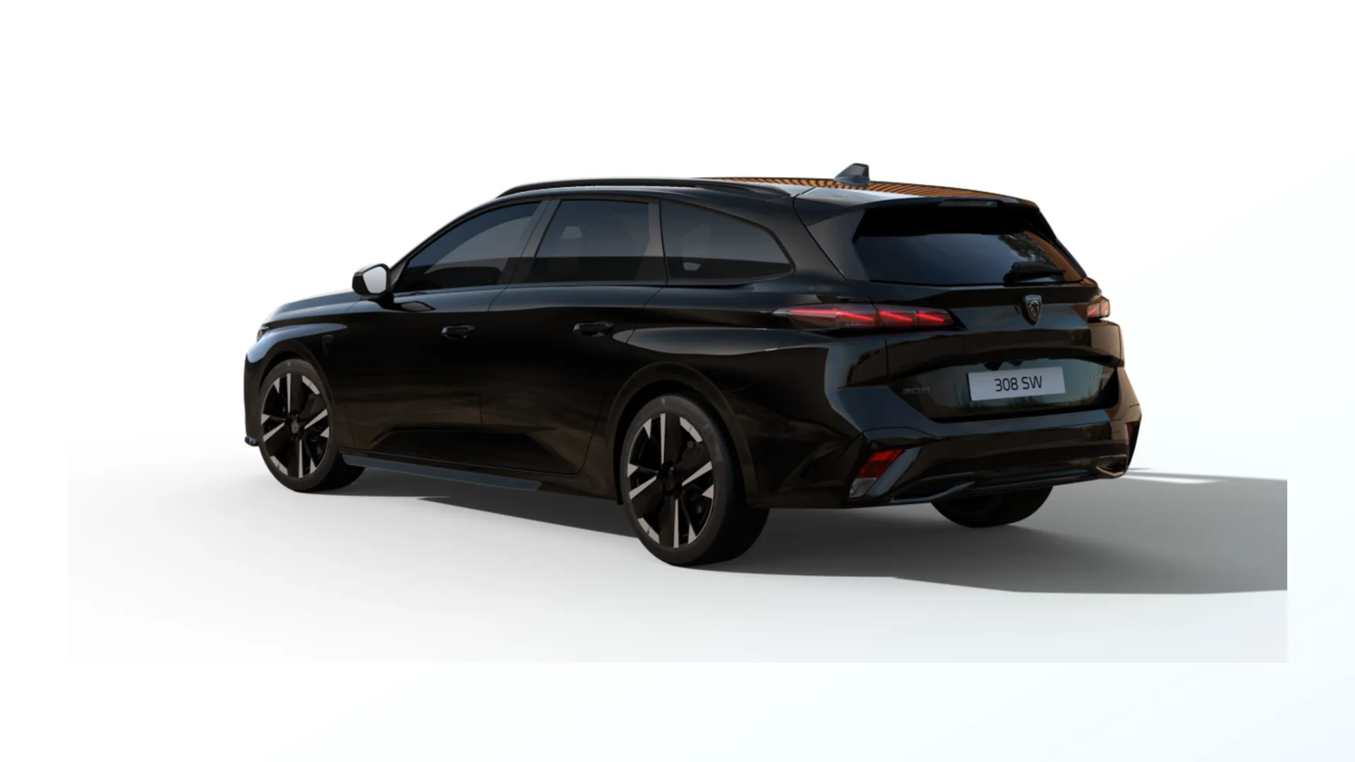 308 SW, GT, Černá Perla Nera / Metalický lak, rear