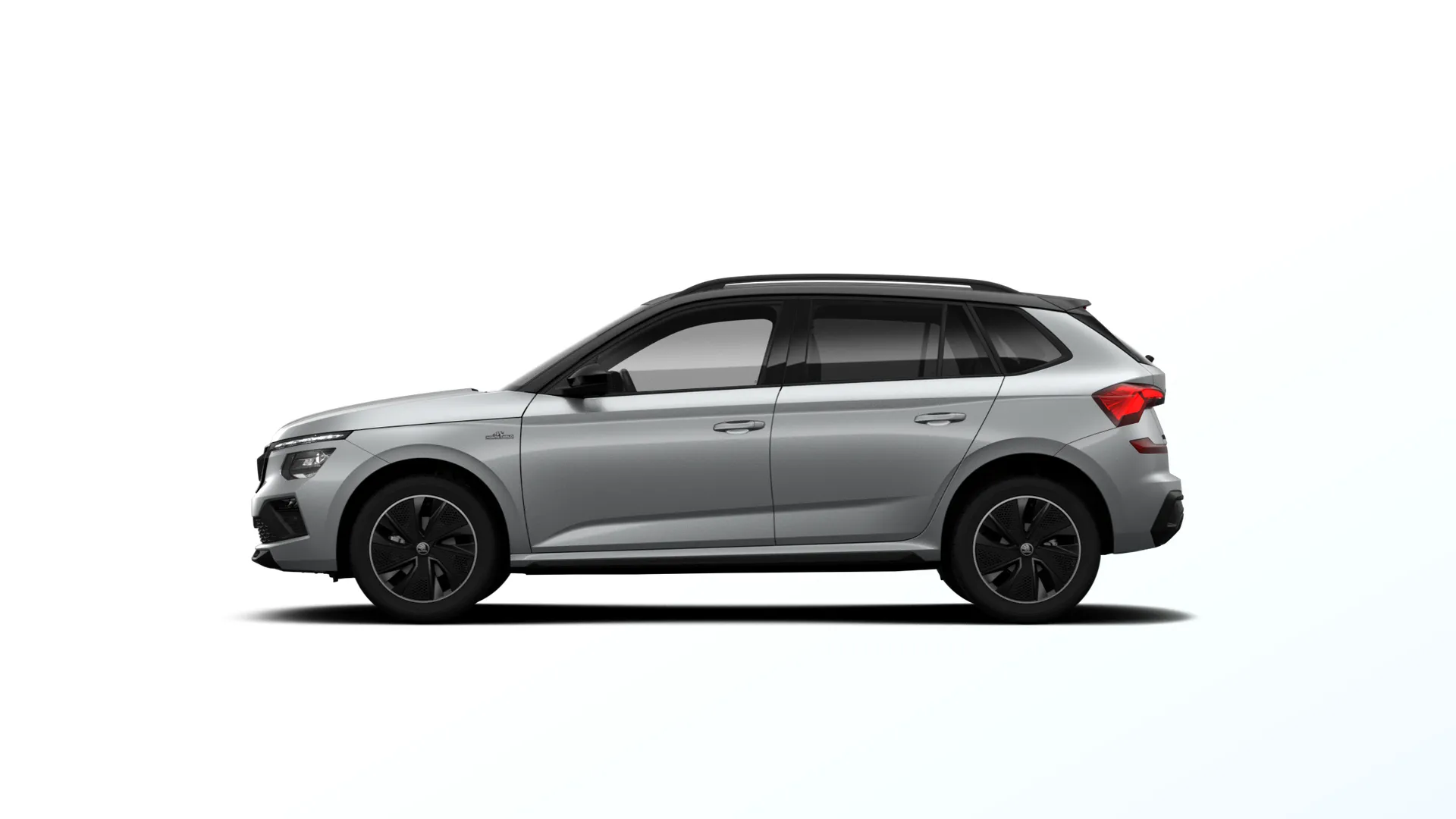 Kamiq, Monte Carlo, Stříbrná Smokey Diamond metalíza Černá Magic metalíza, side
