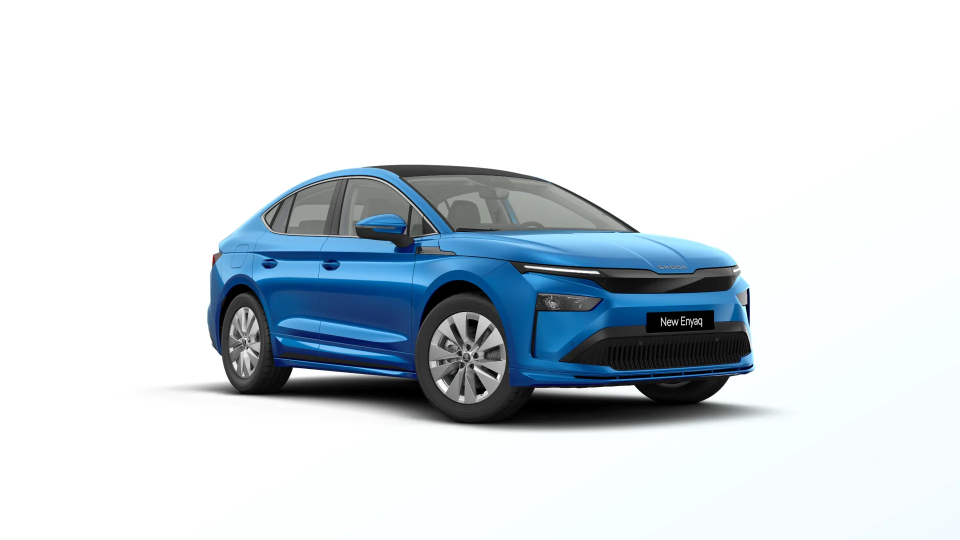 Enyaq Coupé, Selection, Modrá Race metalíza, front