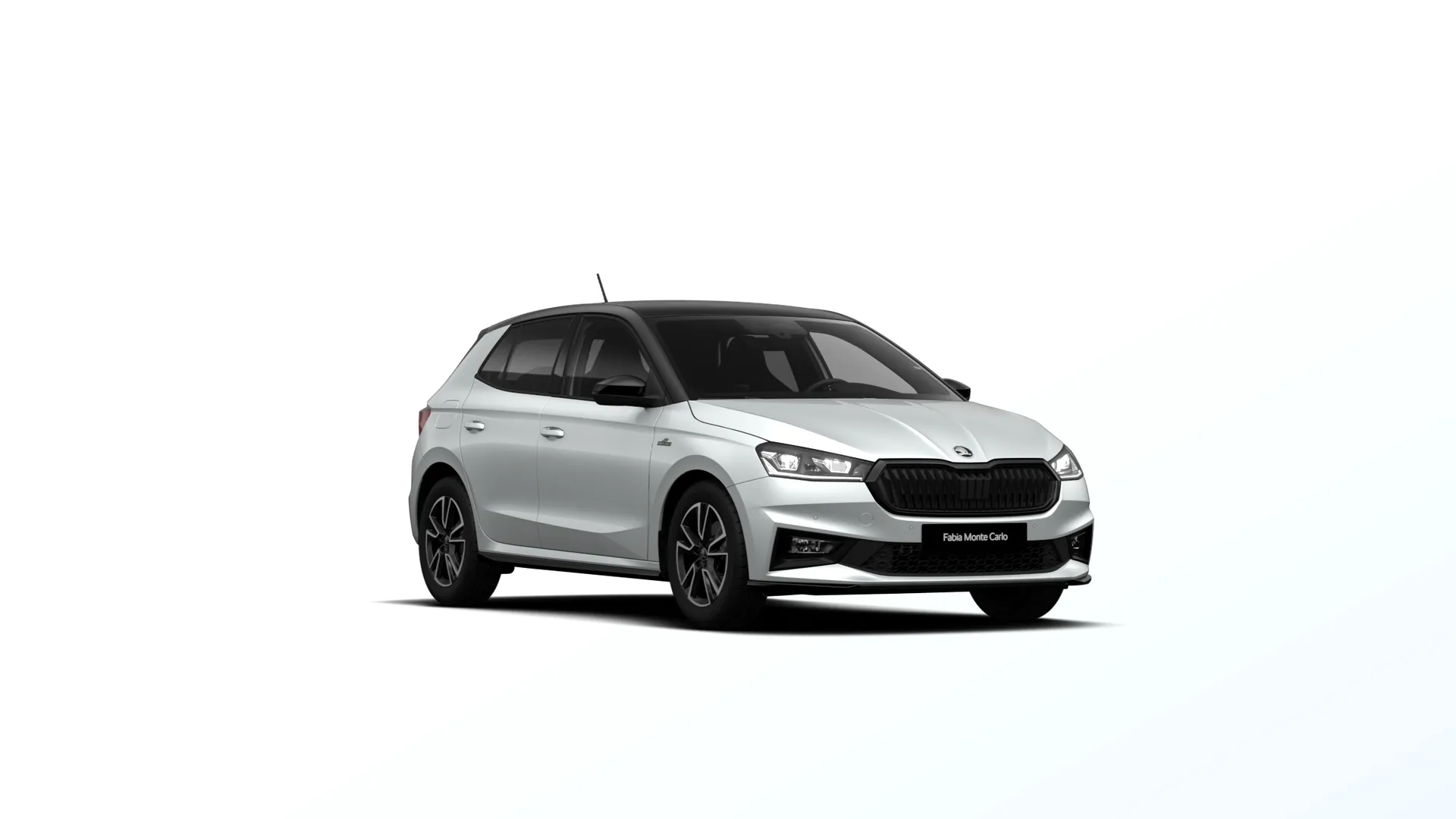 Fabia, Monte Carlo, Bílá Moon metalíza Černá Magic metalíza, front