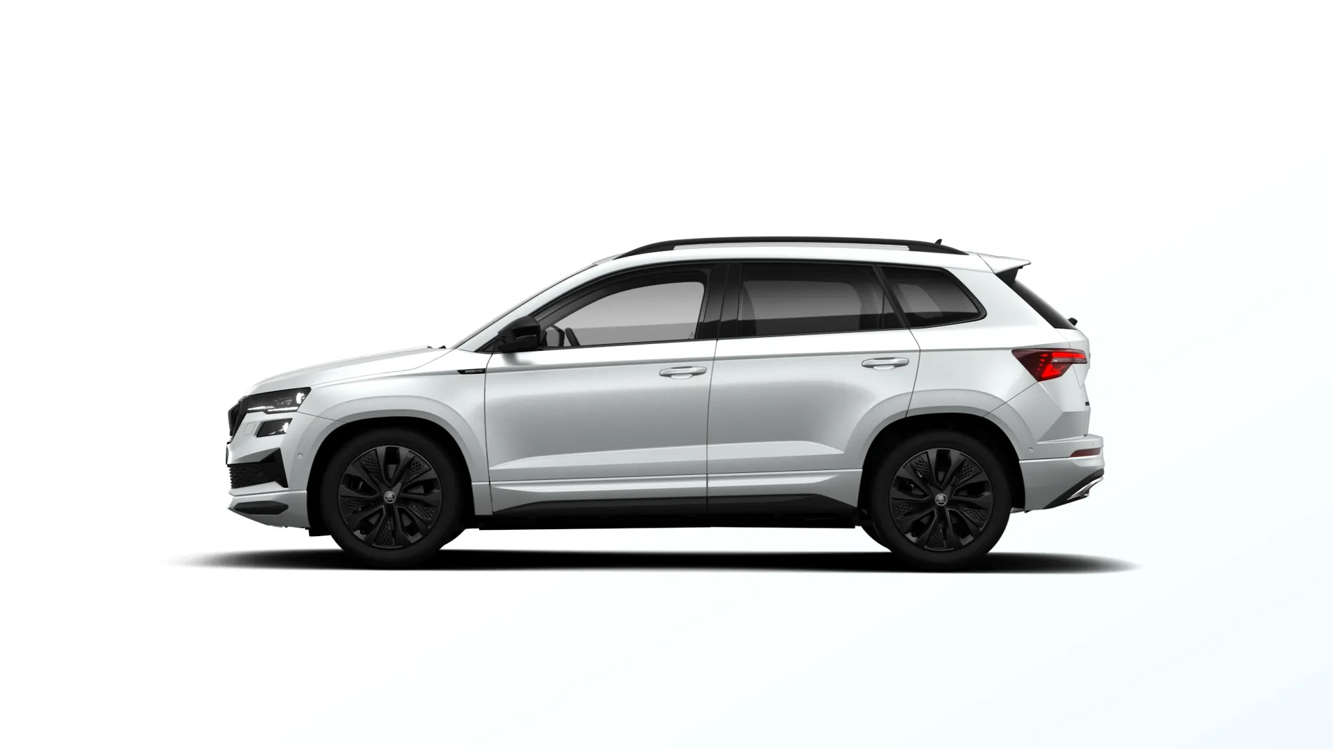 Karoq, Sportline, Bílá Moon metalíza, side