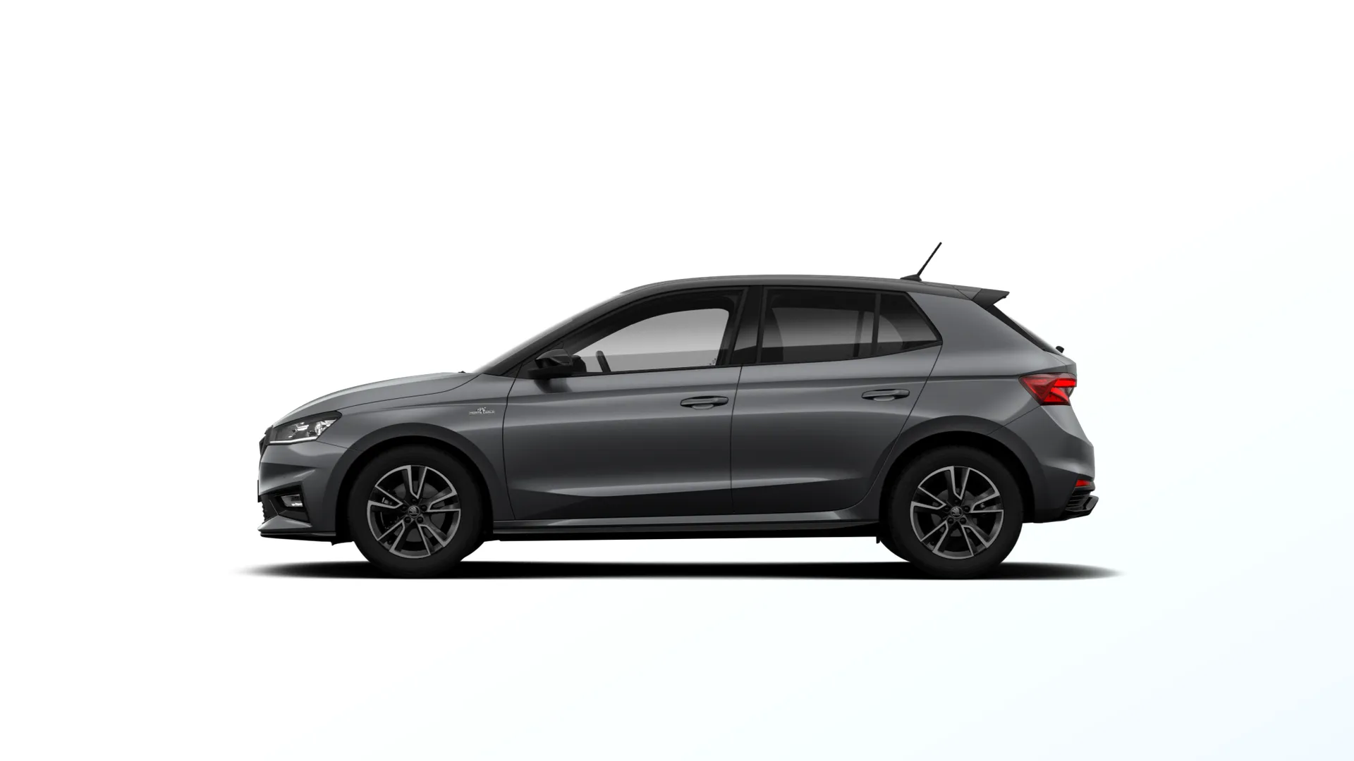 Fabia, Monte Carlo, Šedá Graphite metalíza Černá Magic metalíza, side