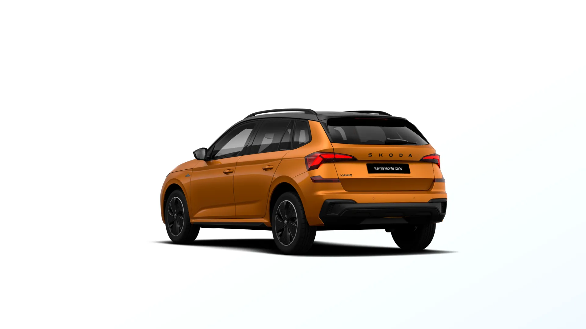 Kamiq, Monte Carlo, Oranžová Phoenix metalíza Černá Magic metalíza, rear