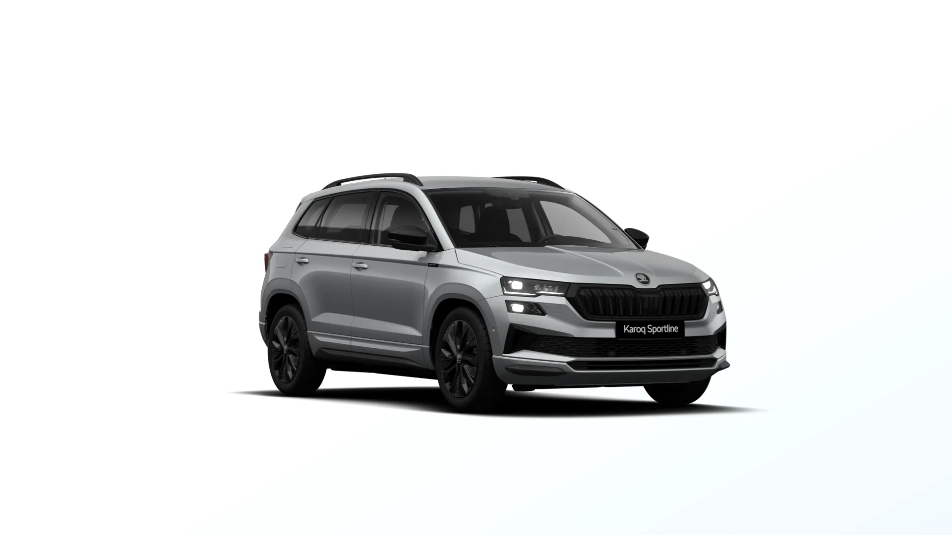 Karoq, Sportline, Stříbrná Smokey Diamond metalíza, front