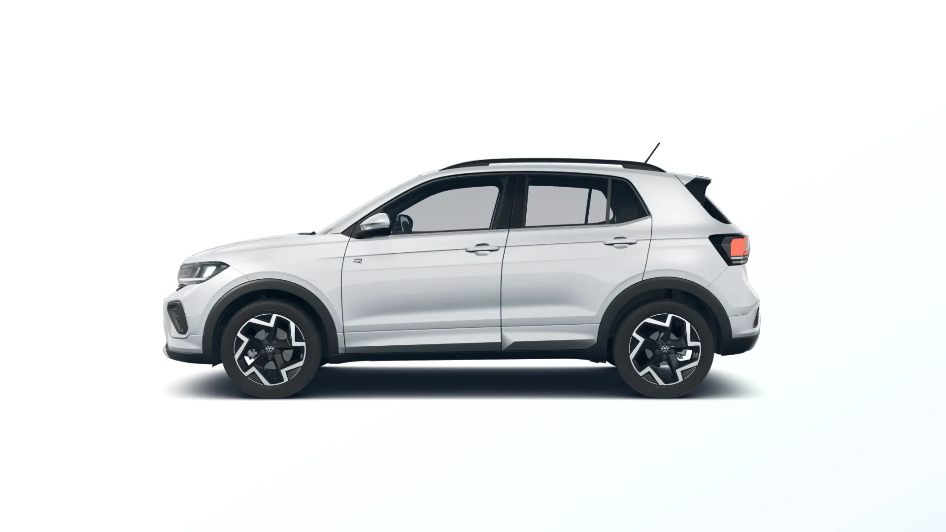 T-Cross, R-Line, Stříbrná Reflex metalíza, side