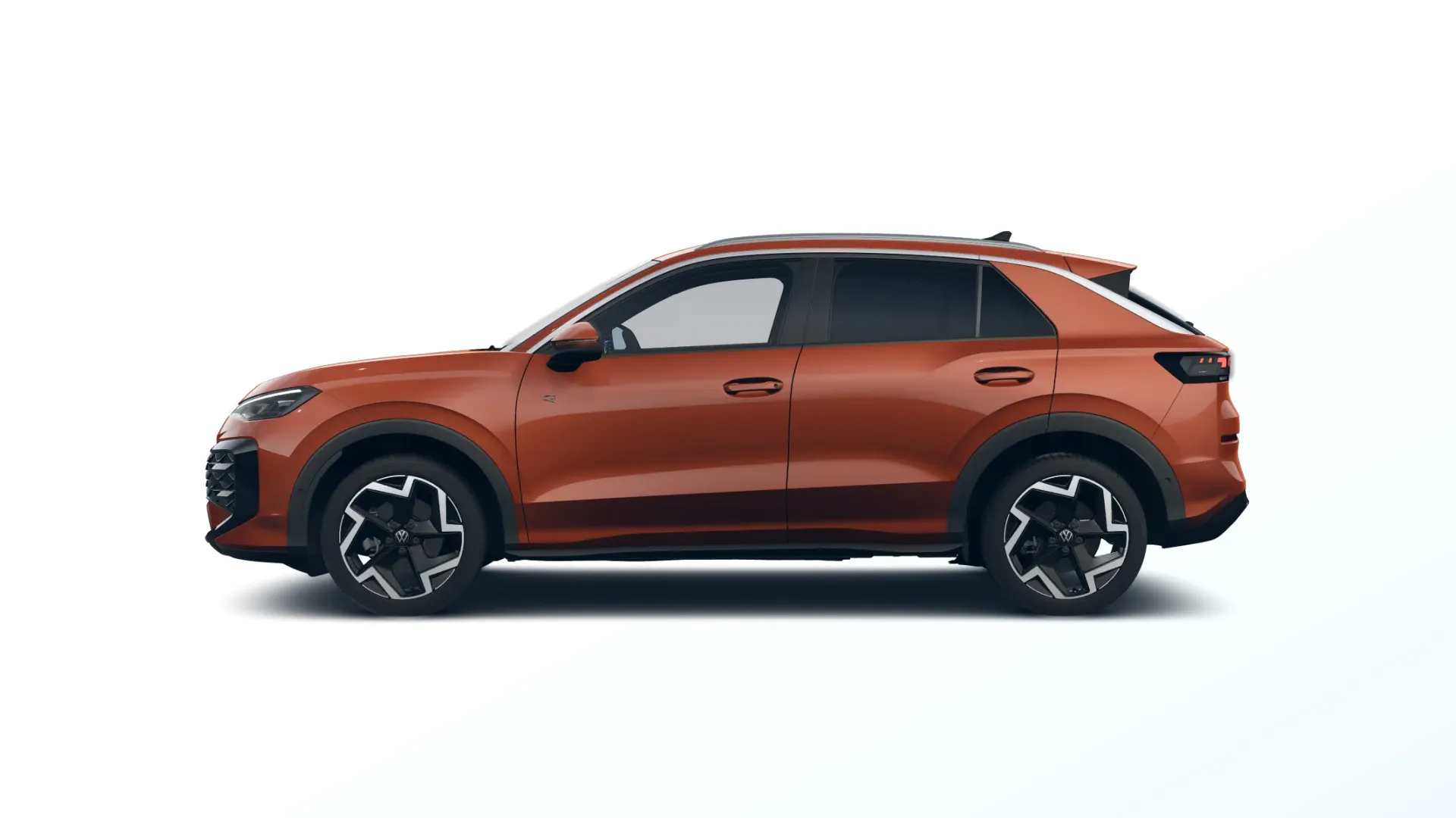 Nový T-Roc, R-Line, Červená Flame metalíza, side