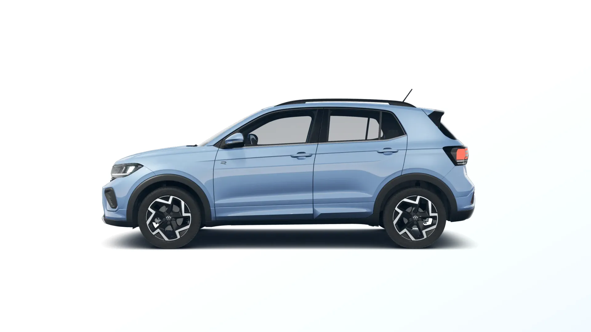 T-Cross, R-Line, Modrá Clear metalíza, side