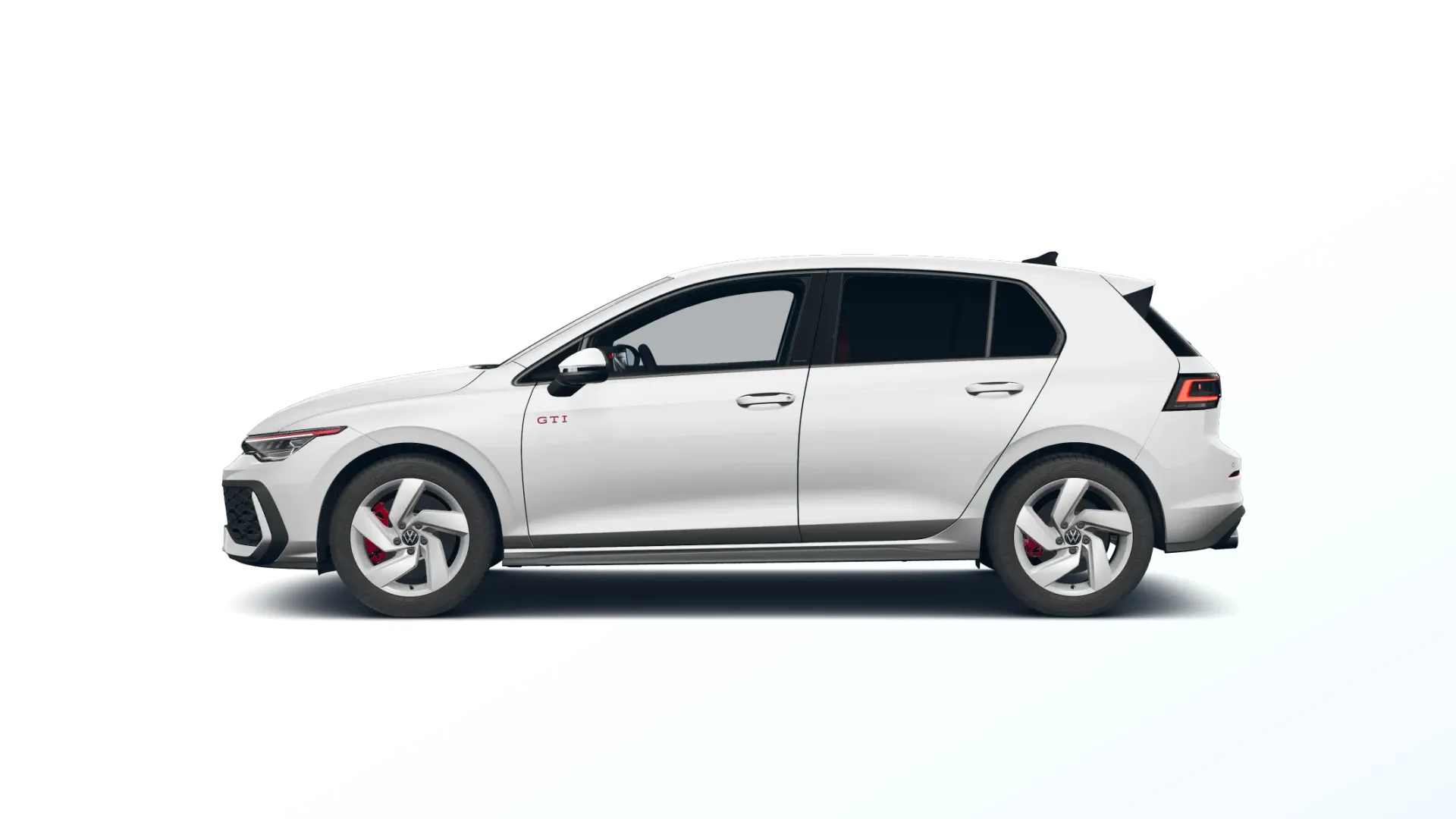 Golf, GTI, Bílá Oryx perleťový efekt, side