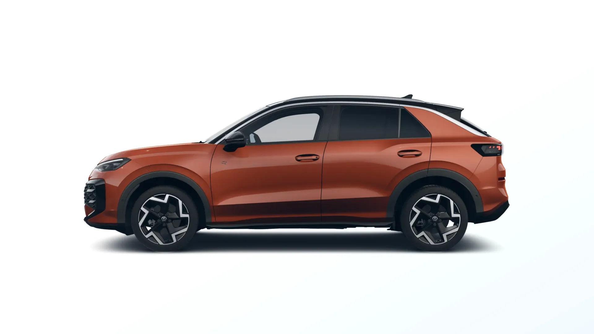 Nový T-Roc, R-Line, Červená Flame metalíza, side