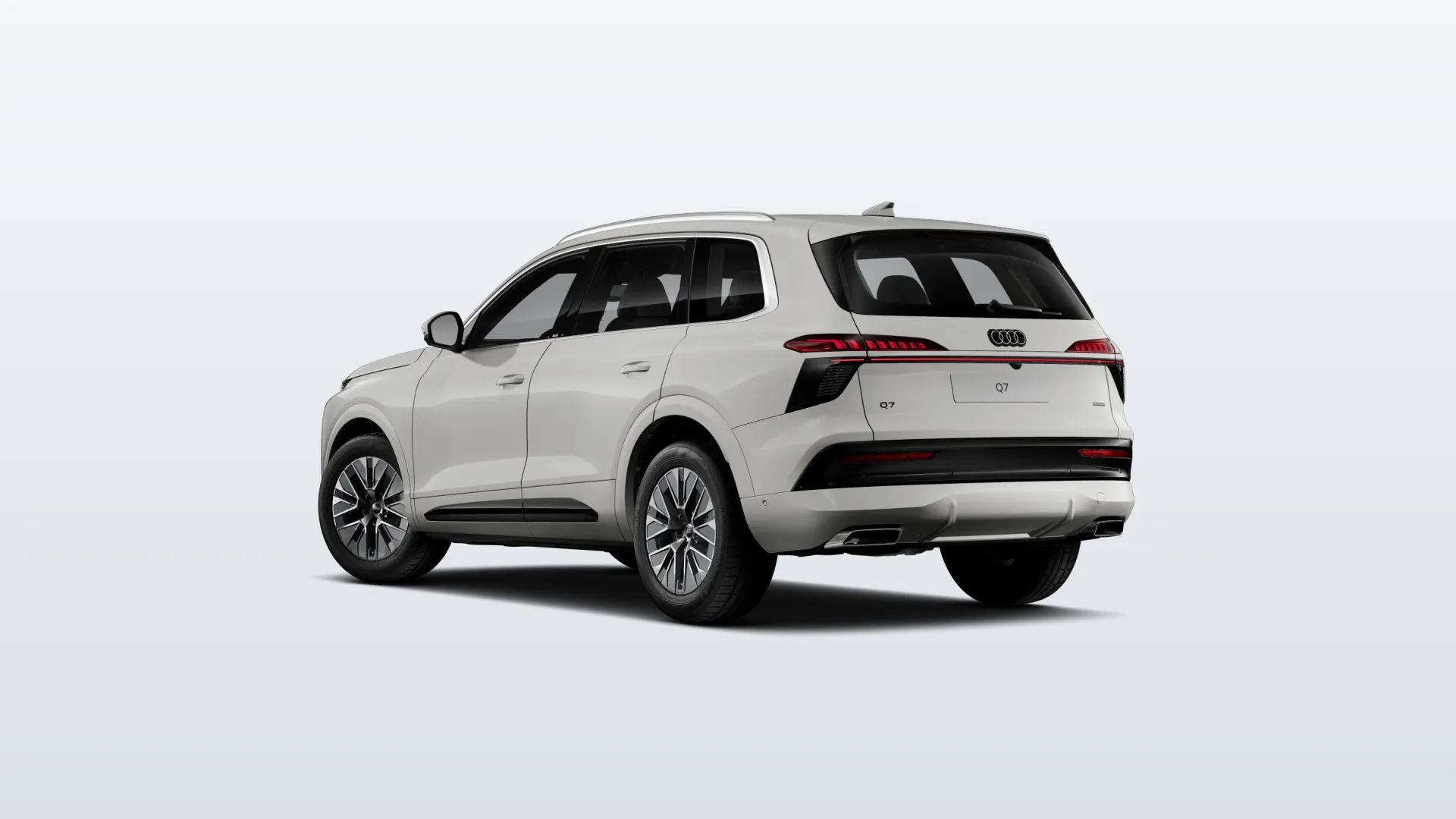 Audi Q7 (2026) v barvě Bílá Carrara – pohled zezadu