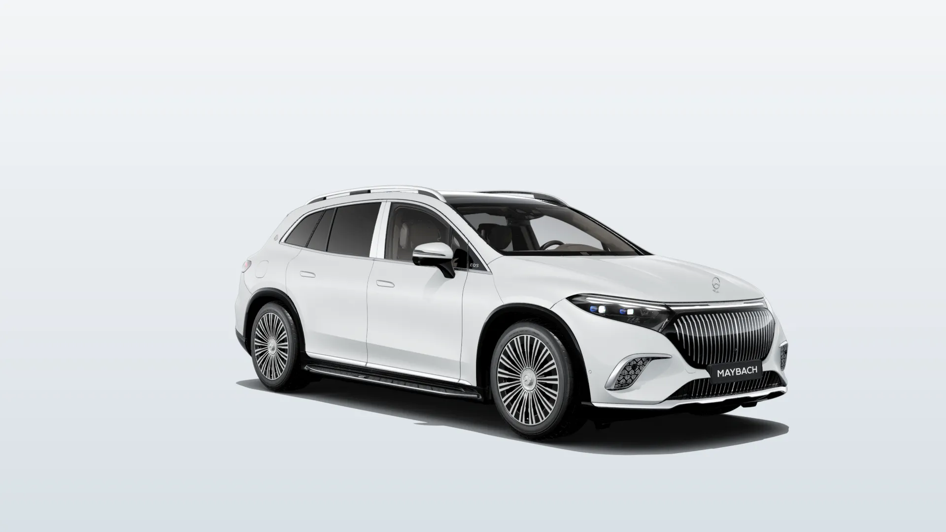 Mercedes-Maybach EQS SUV (Z296), Ozdobné výplně interiéru Exclusive, Bílá opalite bright MANUFAKTUR, front