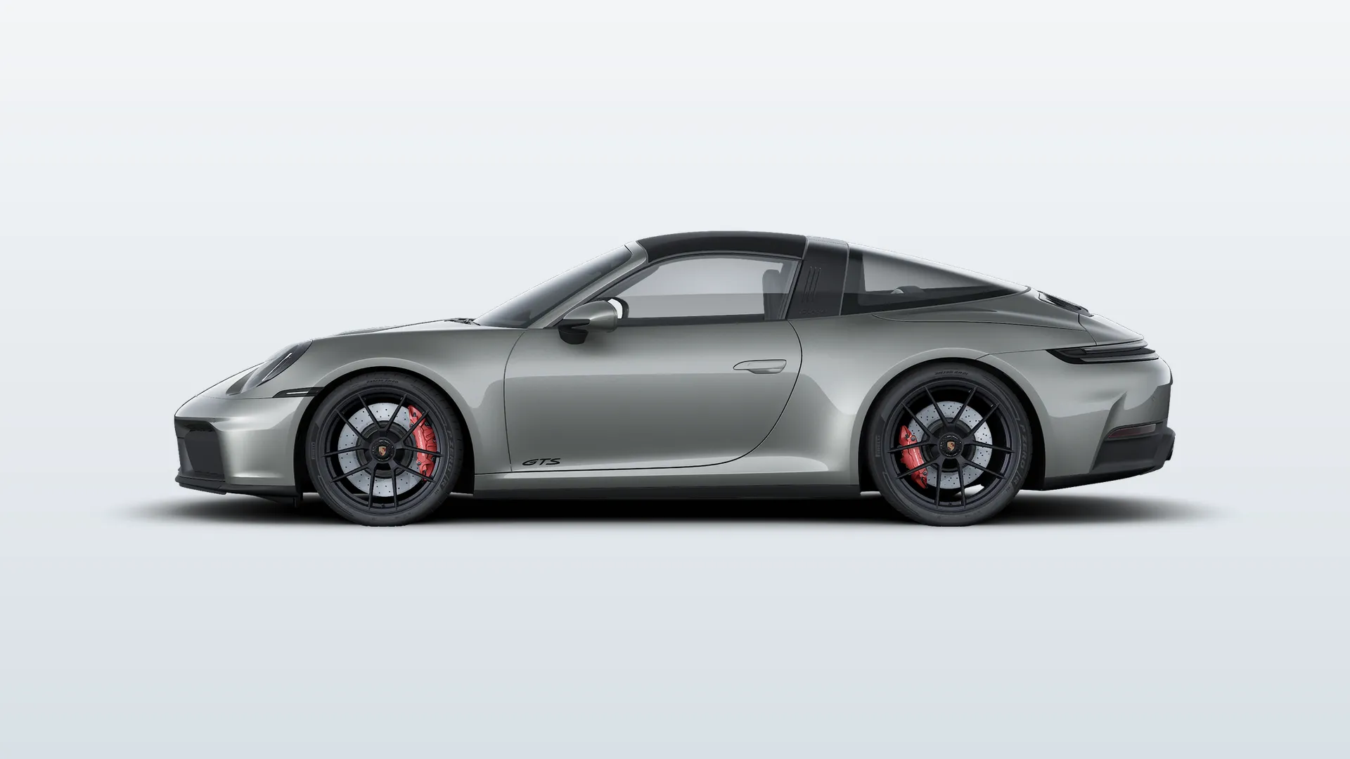 Porsche 911 (992.2) Targa 911 Targa 4 GTS v barvě Aventurine zelená metalíza – pohled z boku