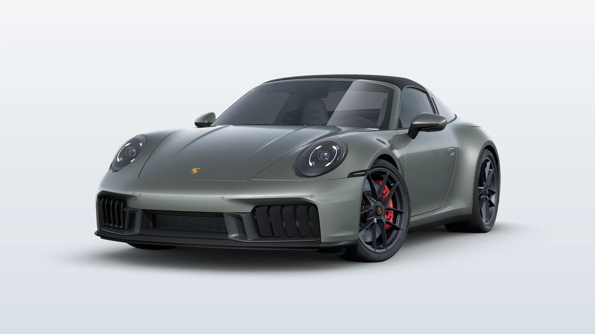 Porsche 911 (992.2) Targa 911 Targa 4 GTS v barvě Aventurine zelená metalíza – pohled zepředu