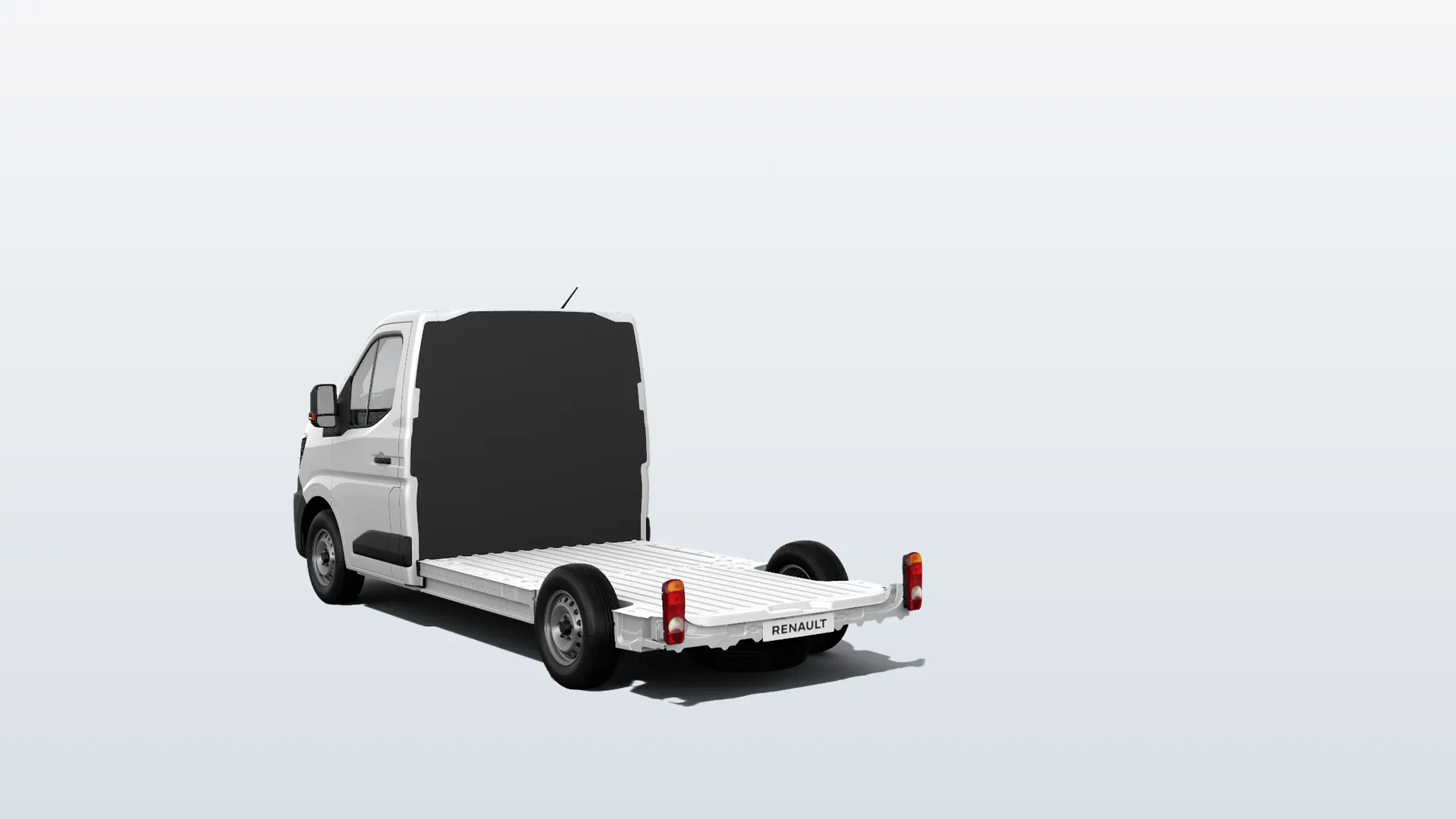Renault Master plošina (IV) Advance v barvě bílá Mineral – pohled zezadu