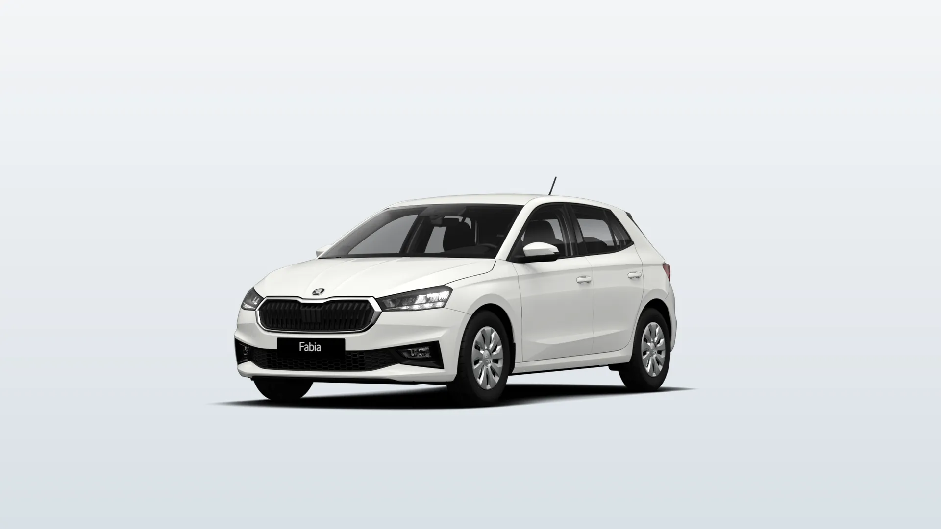 Škoda Fabia IV Selection v barvě Bílá Candy – pohled zepředu