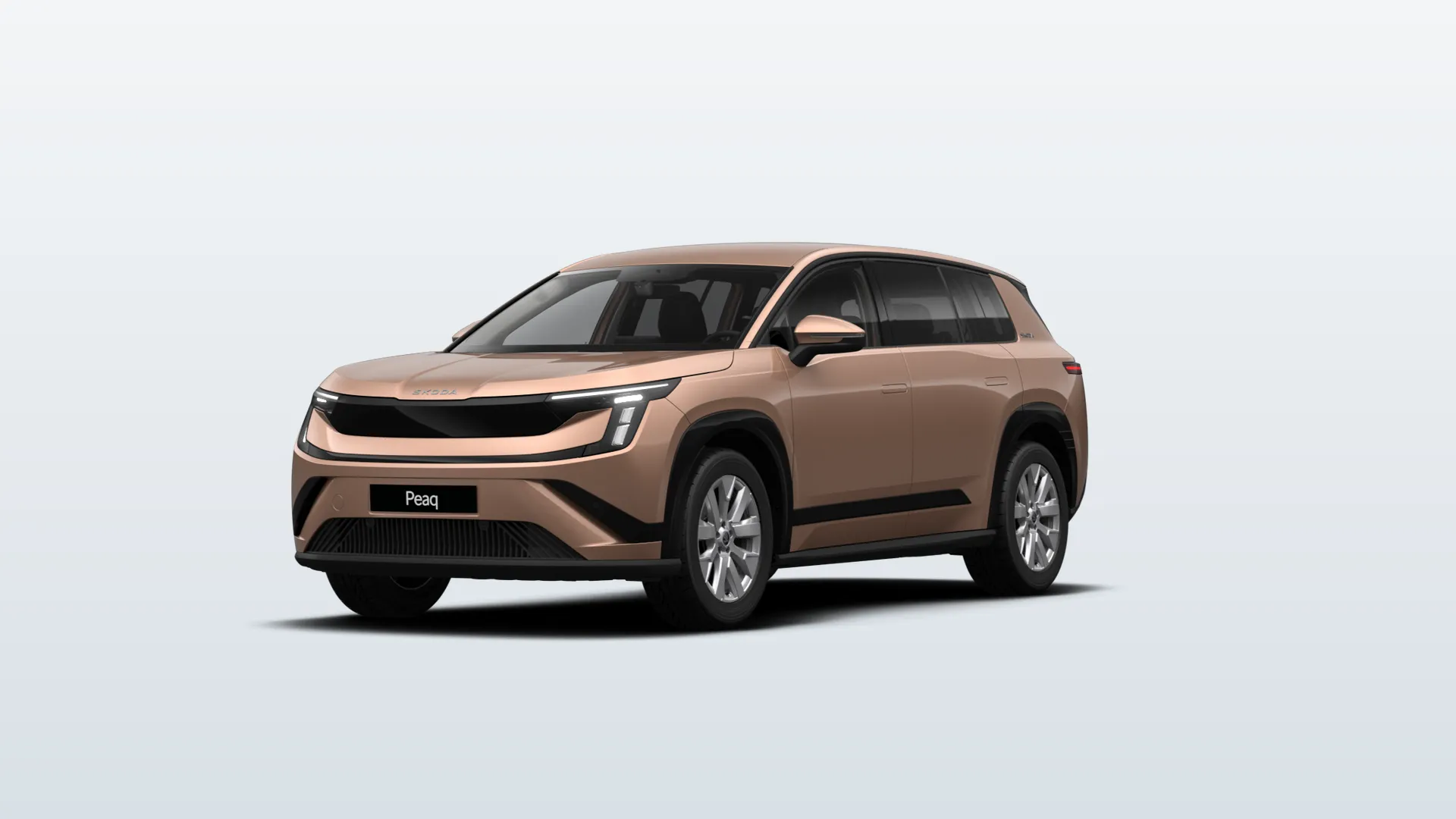 Škoda Peaq Selection v barvě Béžová Rosewood metalíza – pohled zepředu