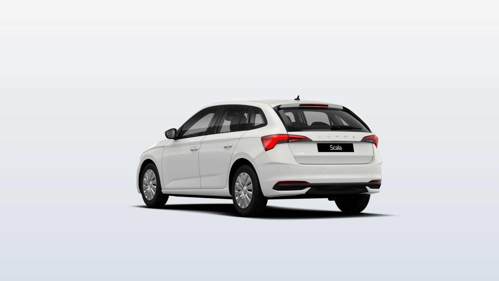 Škoda Scala (facelift 2024) Selection v barvě Bílá Candy – pohled zezadu
