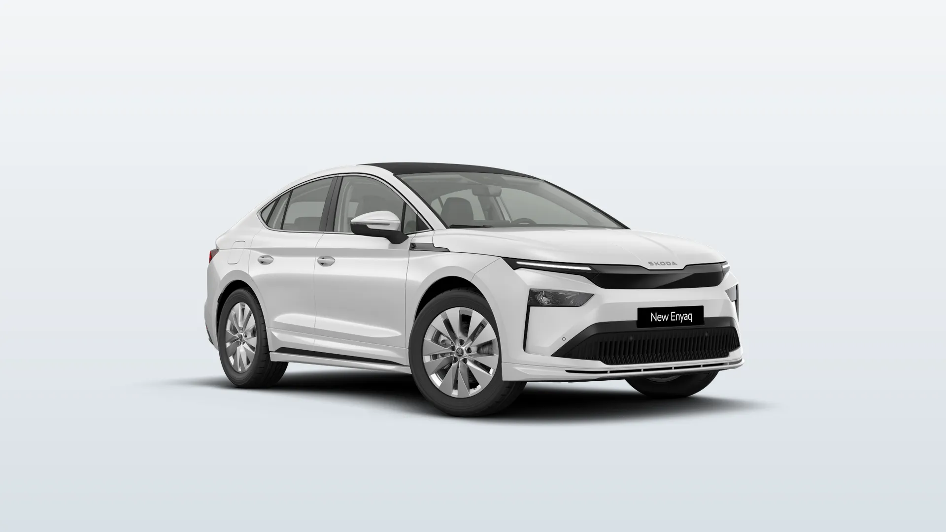 Enyaq Coupé, Selection, Bílá Moon metalíza, front