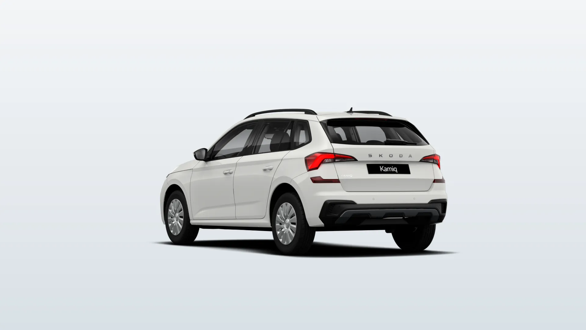 Škoda Kamiq (facelift 2024) Selection v barvě Bílá Candy – pohled zezadu