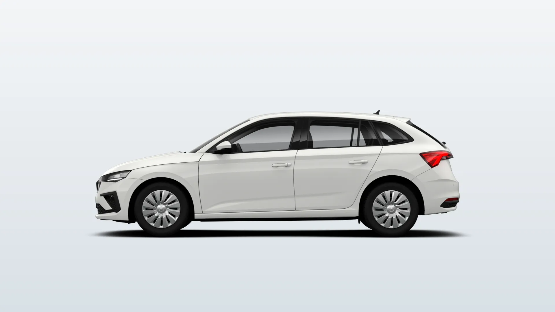 Škoda Scala (facelift 2024) Selection v barvě Bílá Candy – pohled z boku
