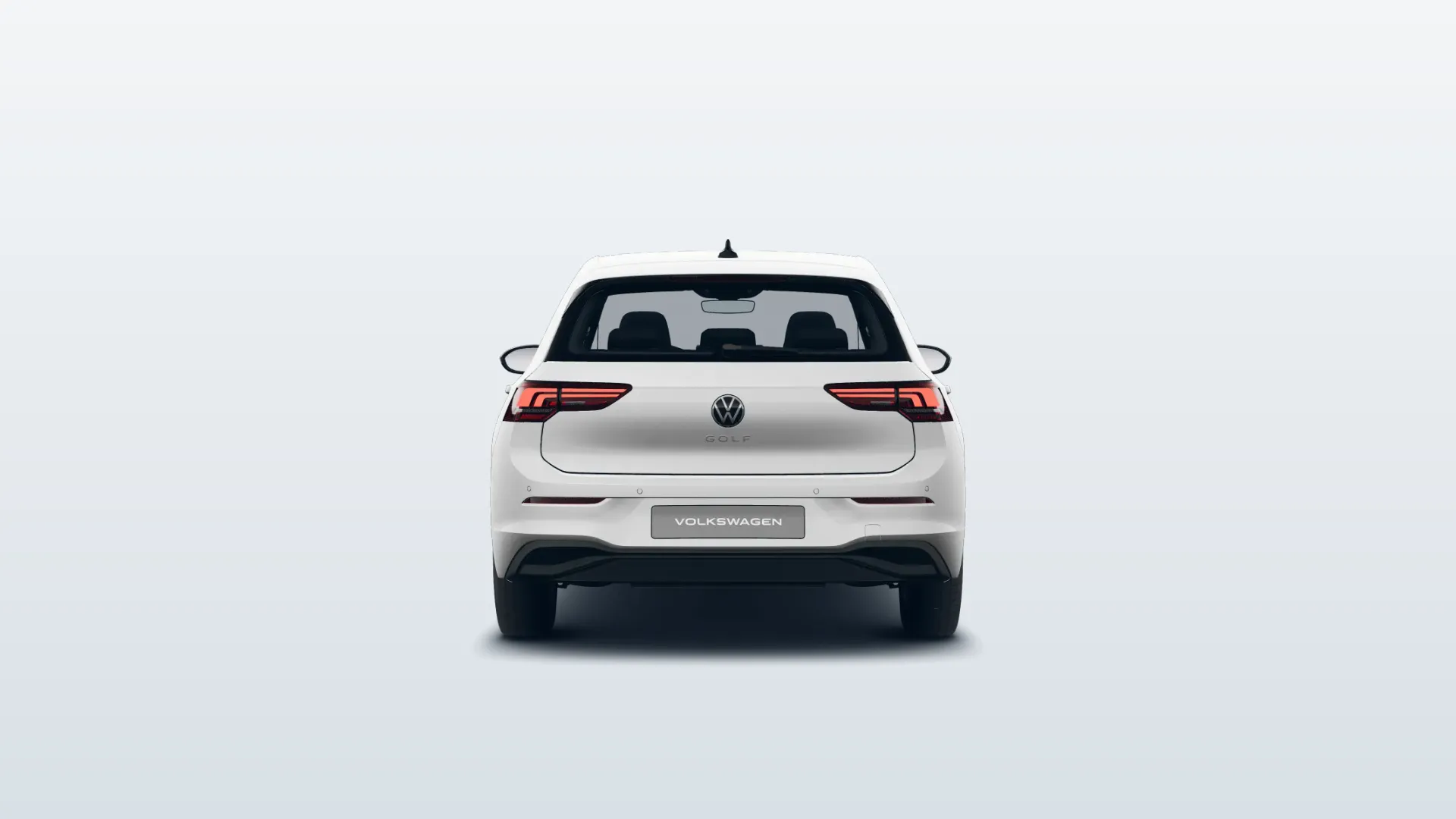 Volkswagen Golf VIII (facelift 2024) Golf v barvě Bílá Oryx perleťová – pohled zezadu