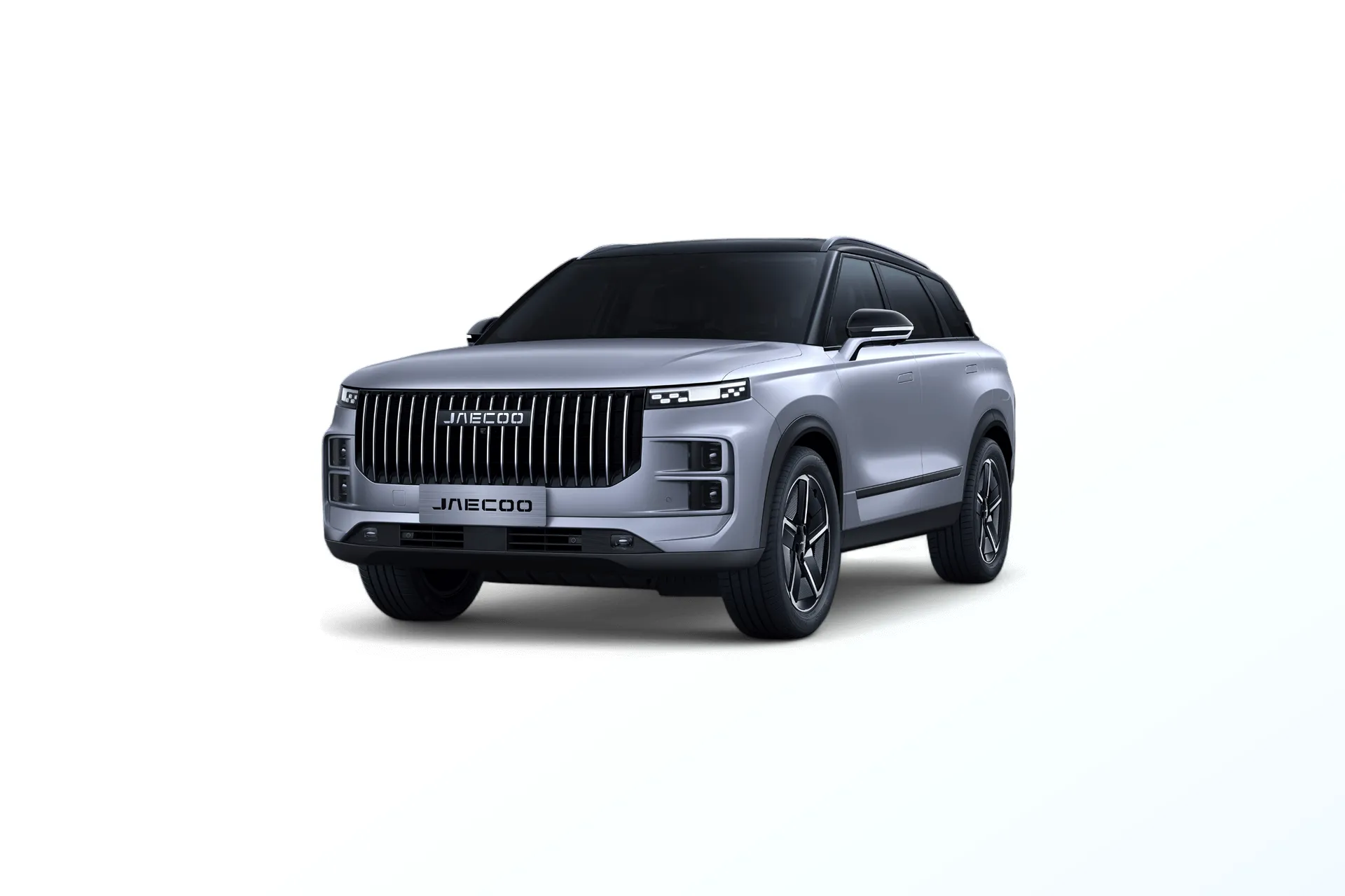 Jaecoo 7 SHS-P, Exclusive, Měsíční stříbrná + Černý top, front