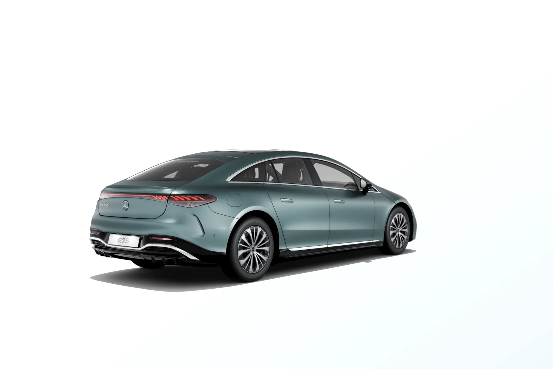 EQS sedan (V297-fl), Linie Electric Art exteriér, Magno stříbrná verde MANUFAKTUR, rear