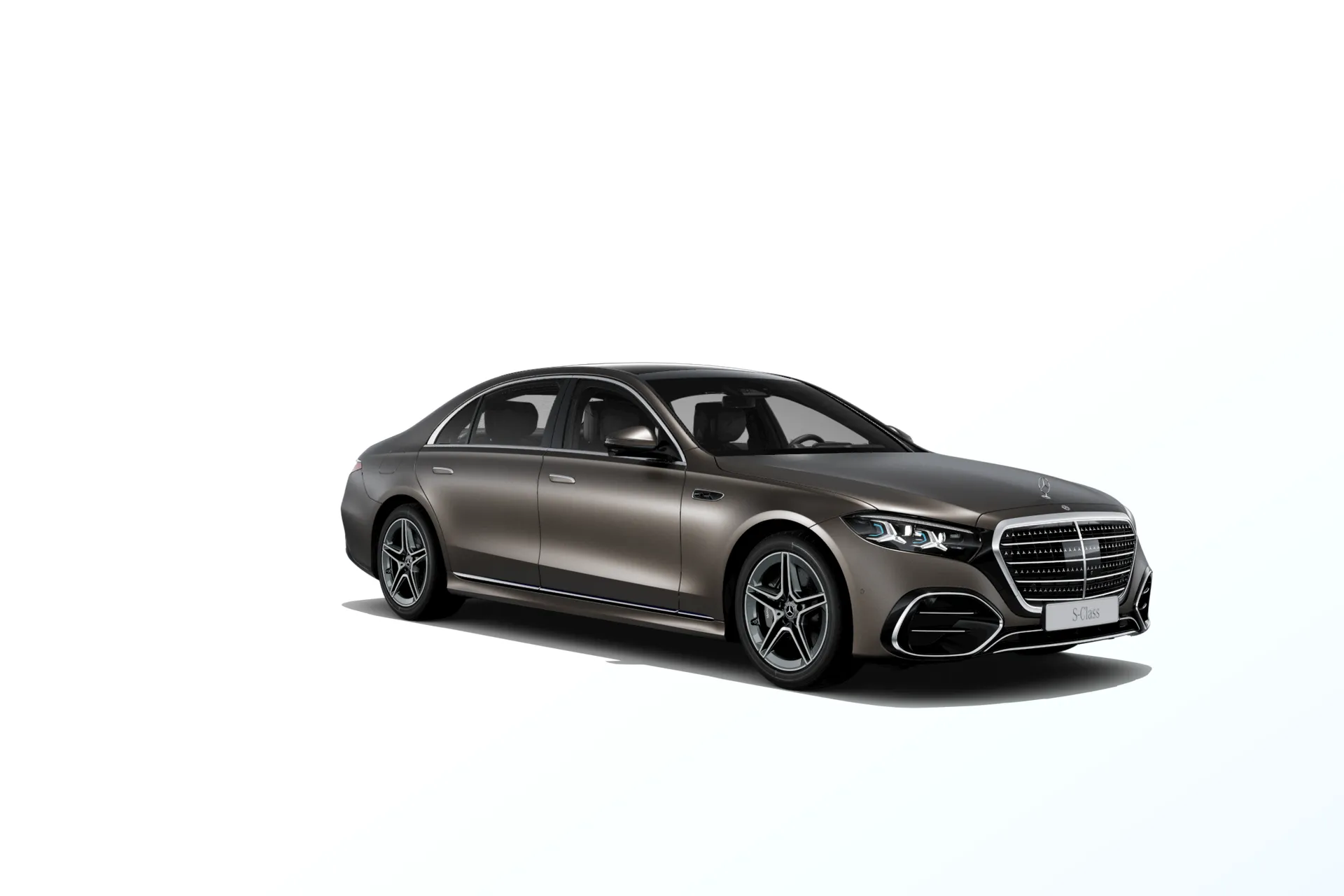 Třída S prodloužená limuzína (V223-fl), Linie AMG, Magno hnědá citrine MANUFAKTUR exclusive, front