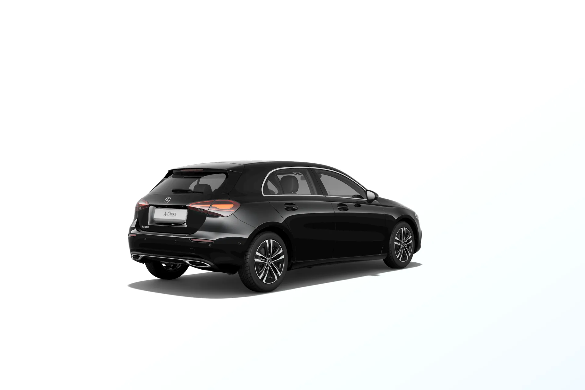 Třída A hatchback (W177-fl), Linie Progressive, Metalická černá cosmos, rear