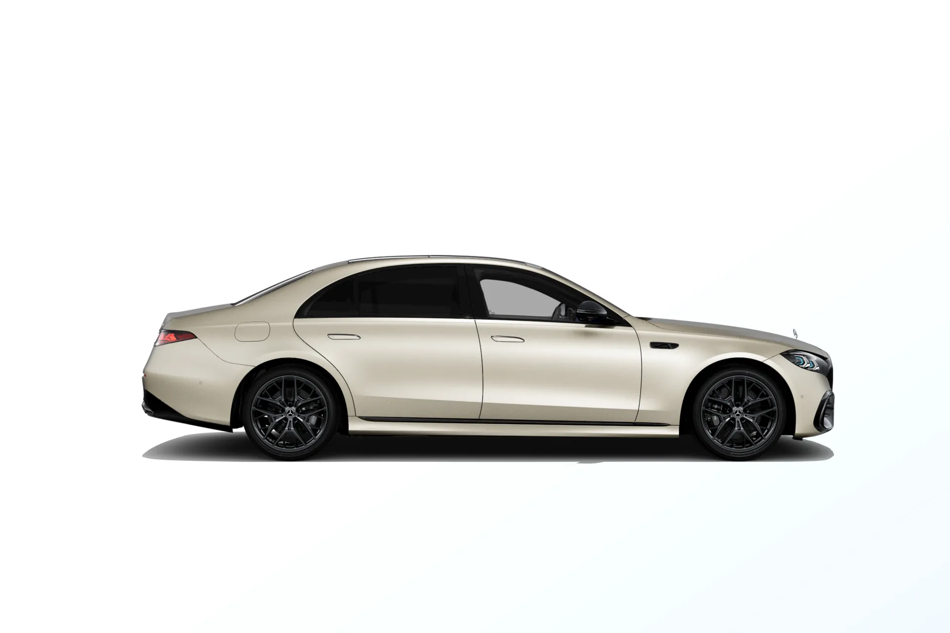 Třída S prodloužená limuzína (V223-fl), Linie AMG Plus, Magno zlatá kalahari MANUFAKTUR, side
